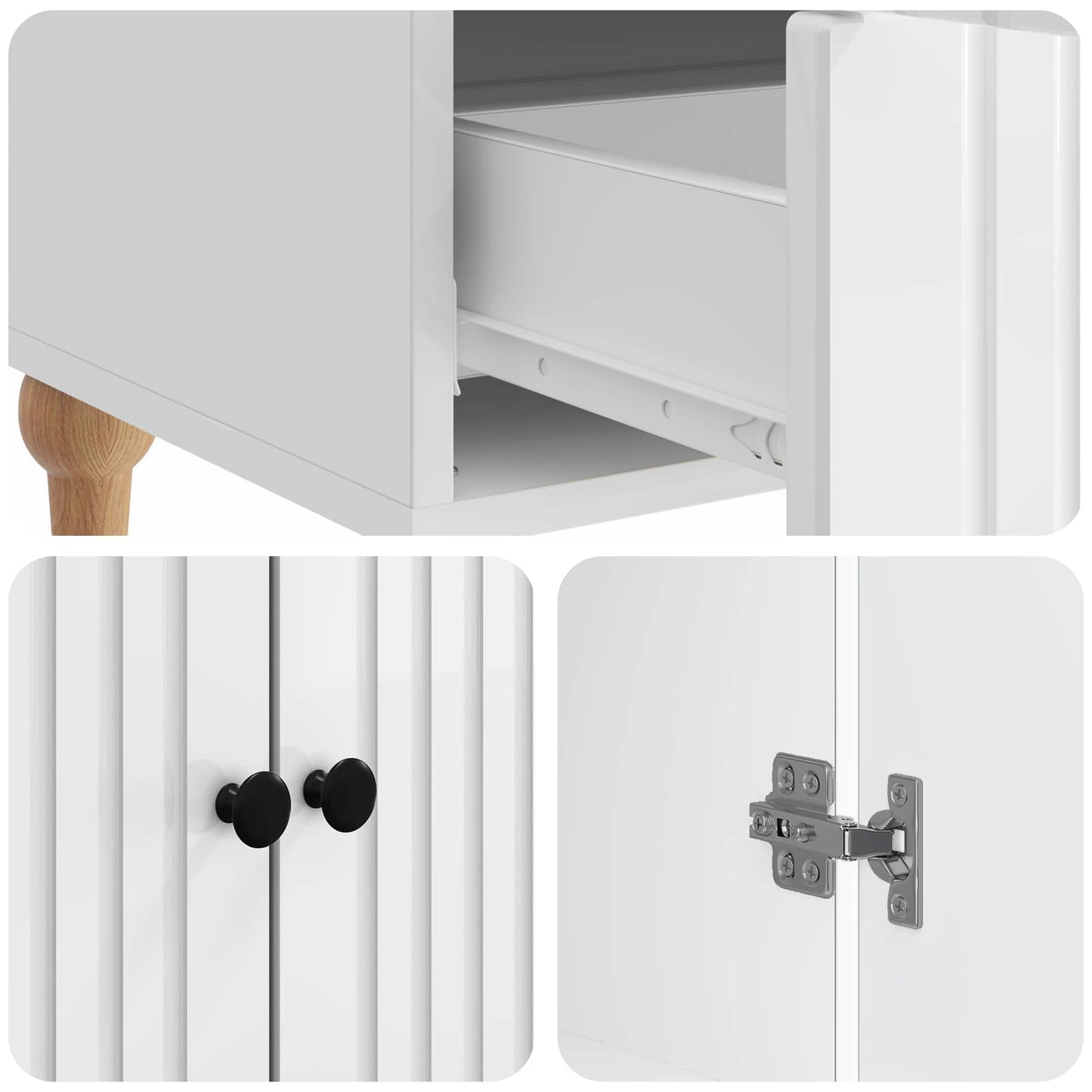 Serviesskap Høgglans hvit 66 x 34,5 x 95 cm Konstruert tre