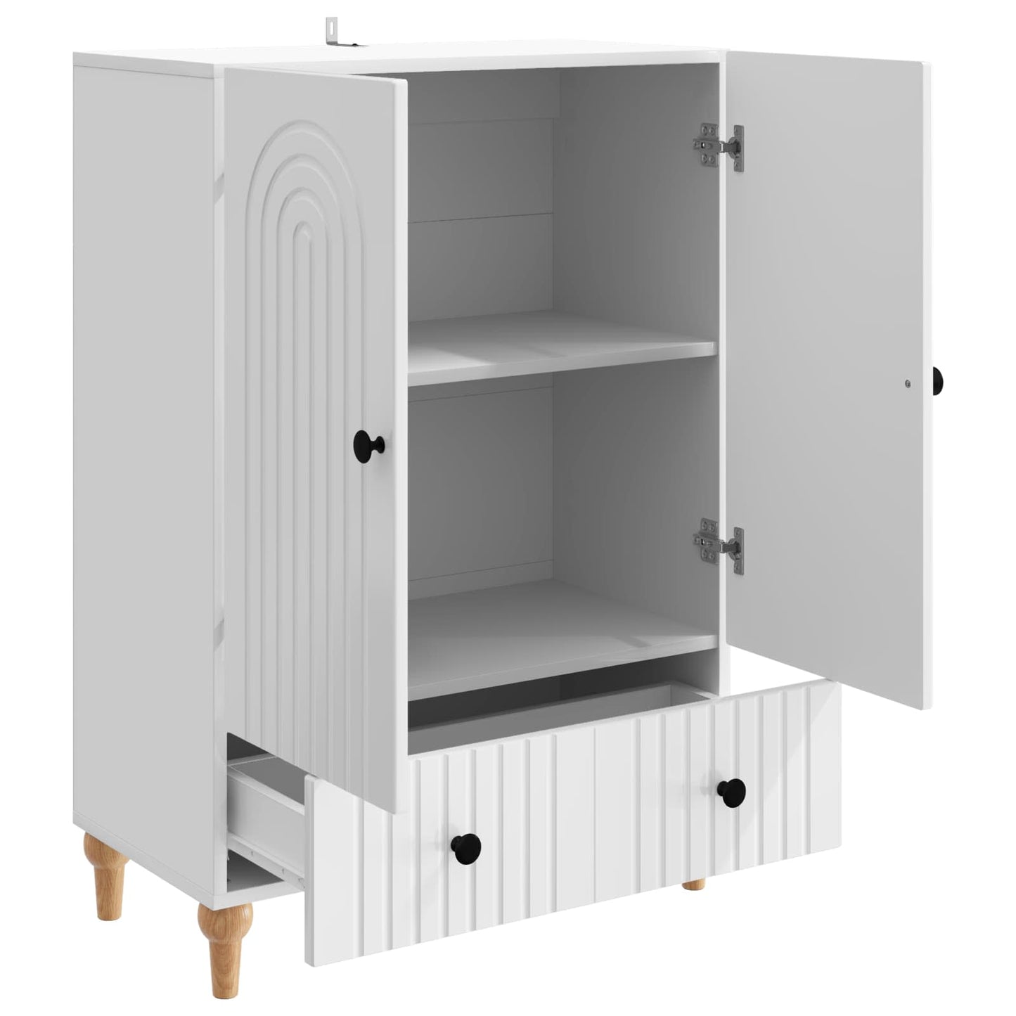 Serviesskap Høgglans hvit 66 x 34,5 x 95 cm Konstruert tre