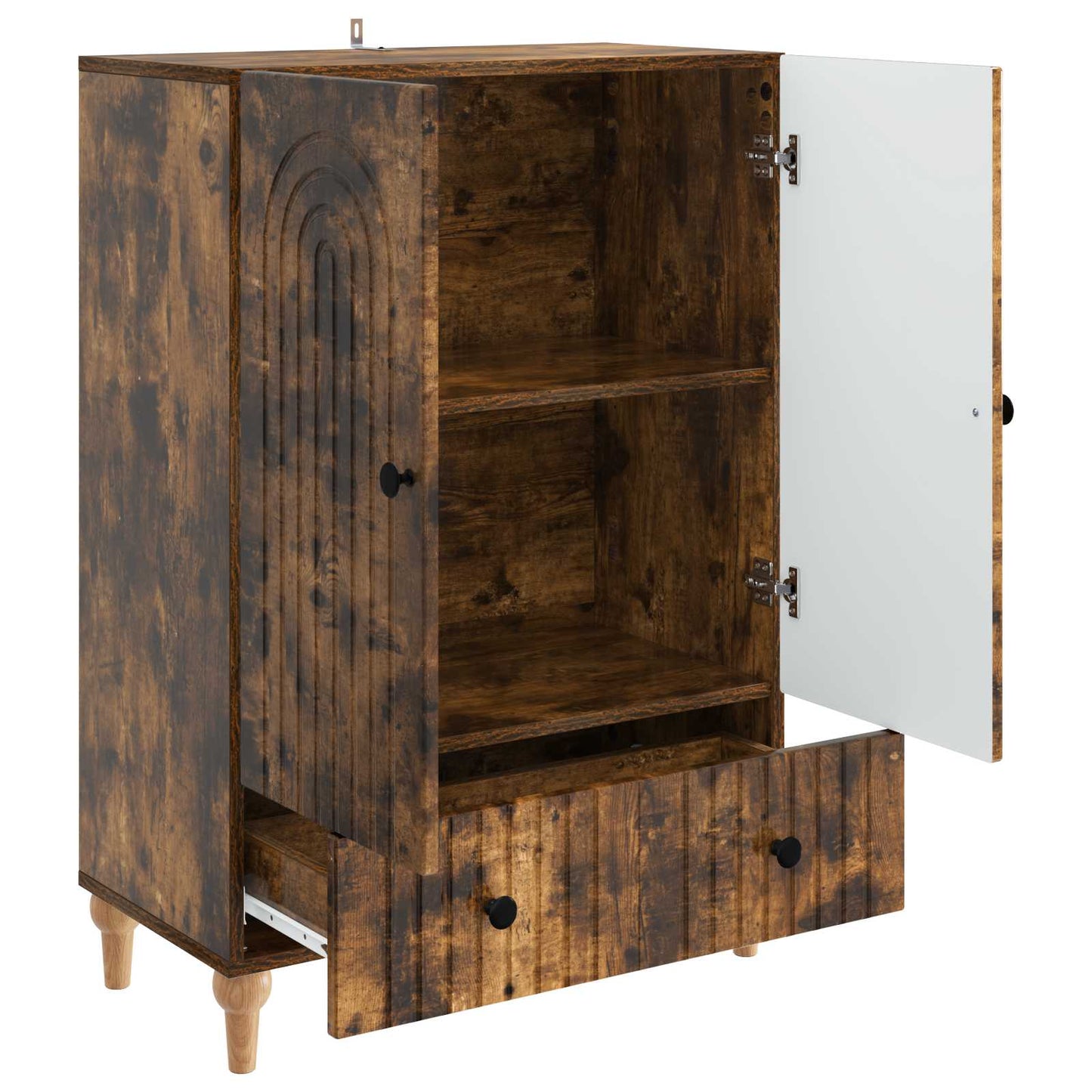 Serviesskap med skuff Røkt Eik 66 x 34,5 x 95 cm Konstruert tre