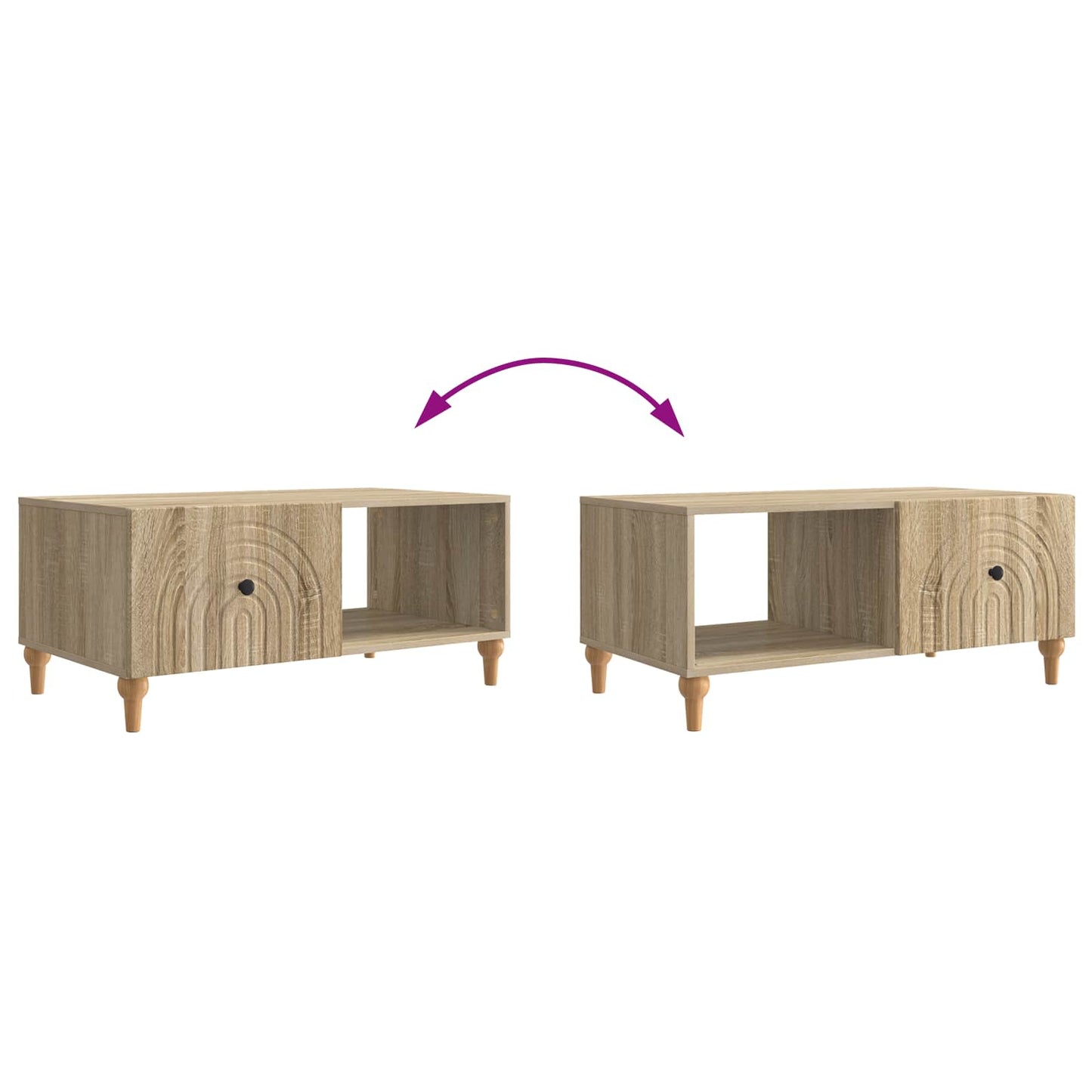 Kaffebord Sonoma eik 90 x 50 x 40 cm Konstruert tre