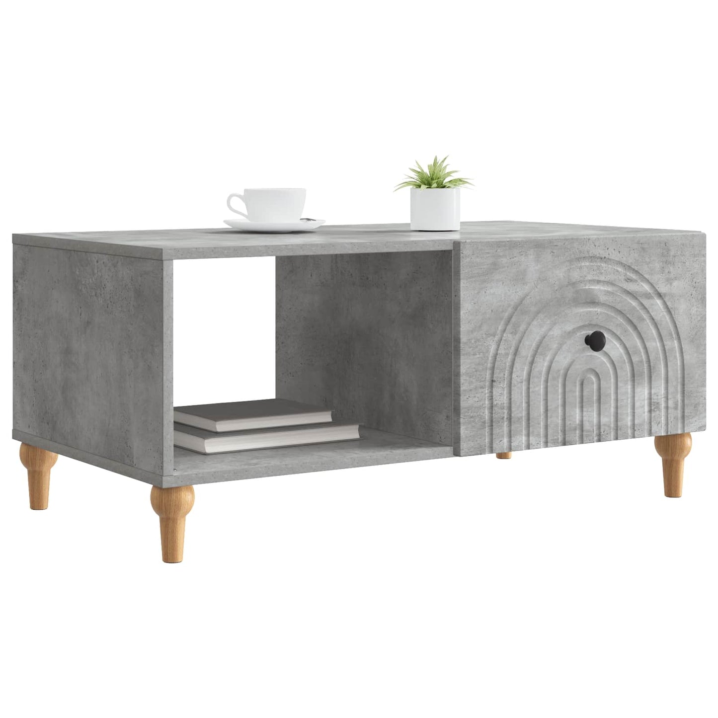 Kaffebord Betonggrå 90 x 50 x 40 cm Konstruert tre