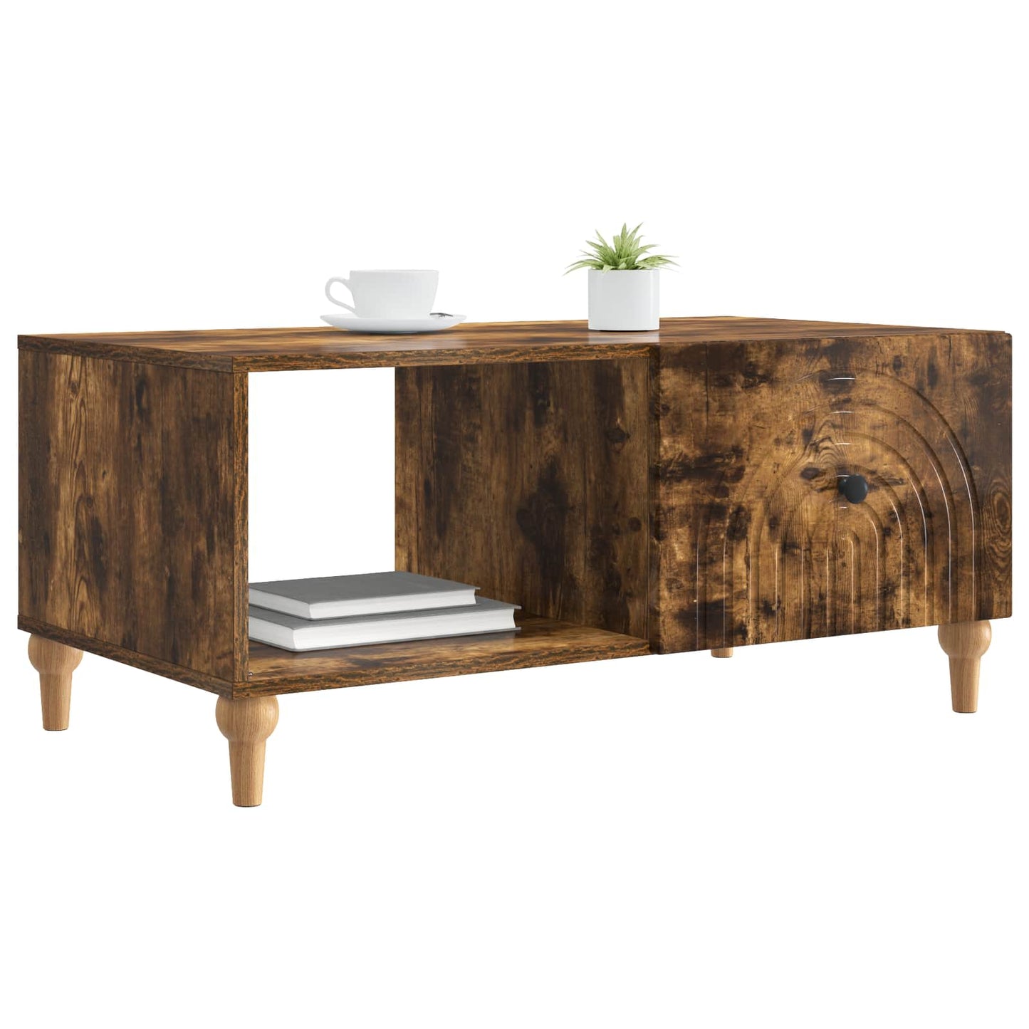 Kaffebord Røkt Eik 90 x 50 x 40 cm Konstruert tre