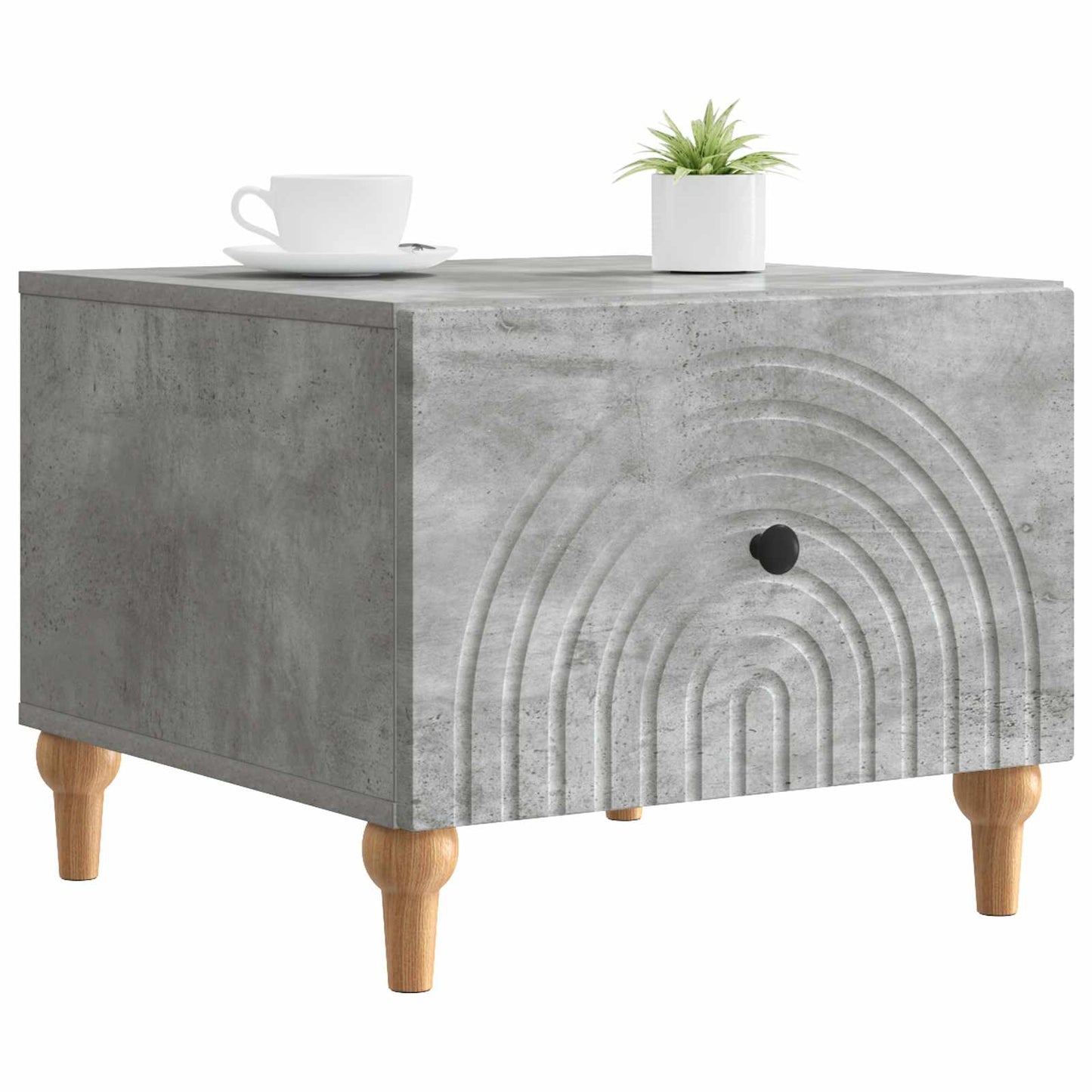 Kaffebord med skuff Betonggrå 49 x 50 x 40 cm Konstruert tre