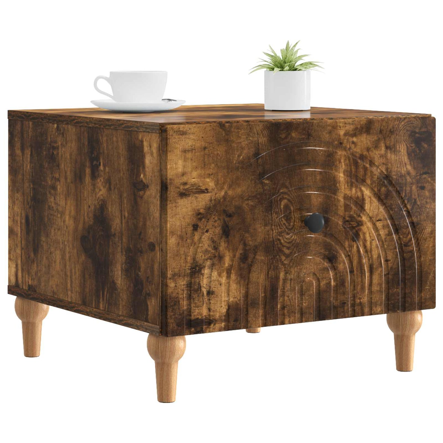Kaffebord med skuff Røkt Eik 49 x 50 x 40 cm Konstruert tre