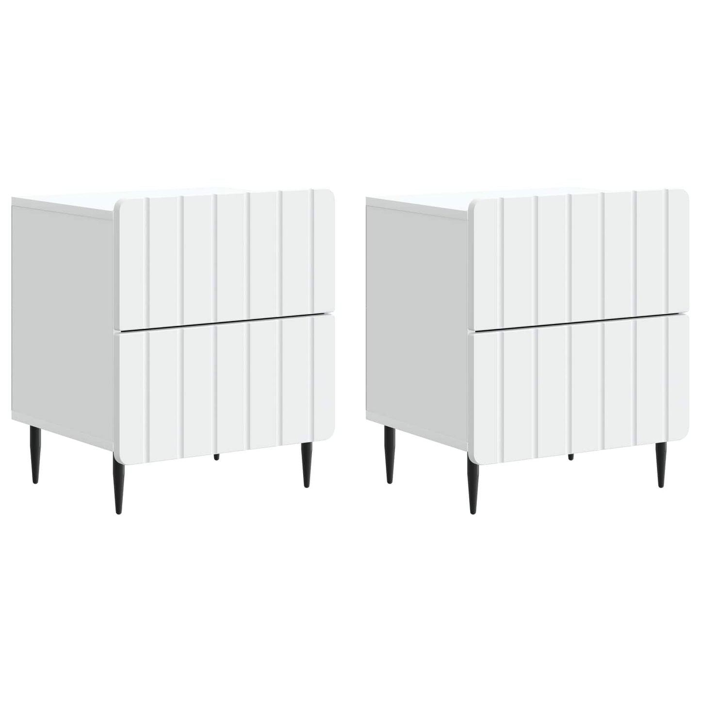 Nattbordskap 2 pcs Hvit 43 x 34,5 x 49,5 cm Konstruert tre