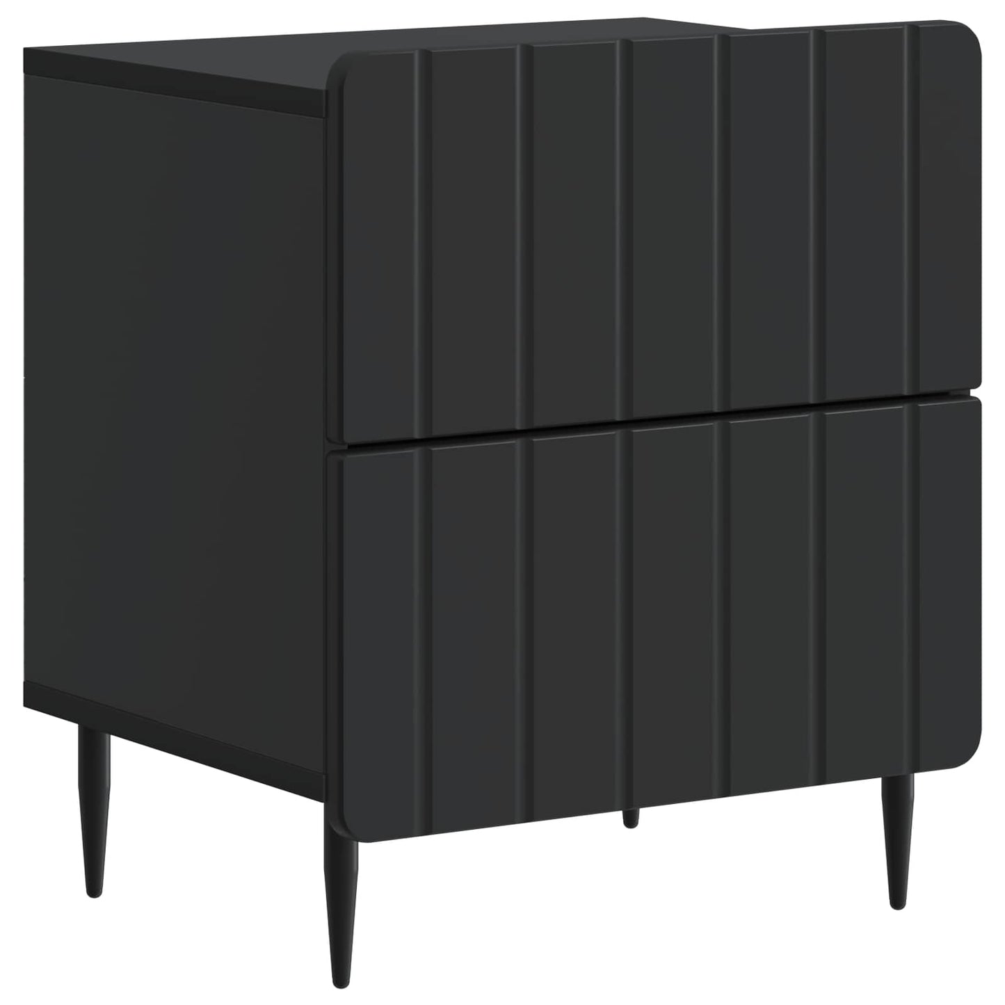 Nattbordskap 2 pcs Svart 43 x 34,5 x 49,5 cm Konstruert tre