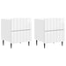 Nattbordskap med skuff 2 pcs Høgglans hvit 43 x 34,5 x 49,5 cm