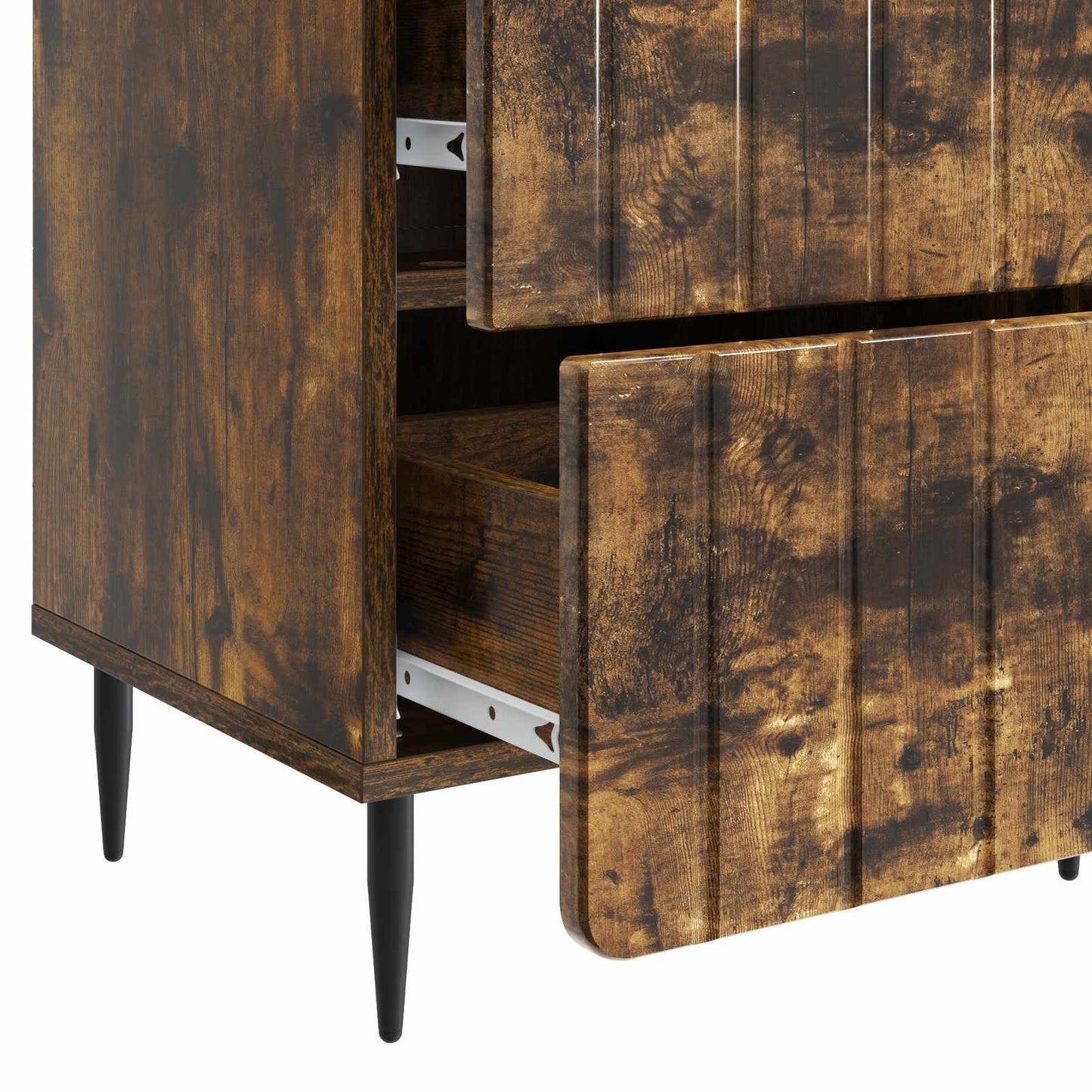 Nattbordskap 2 pcs Røkt Eik 43 x 34,5 x 49,5 cm Konstruert tre