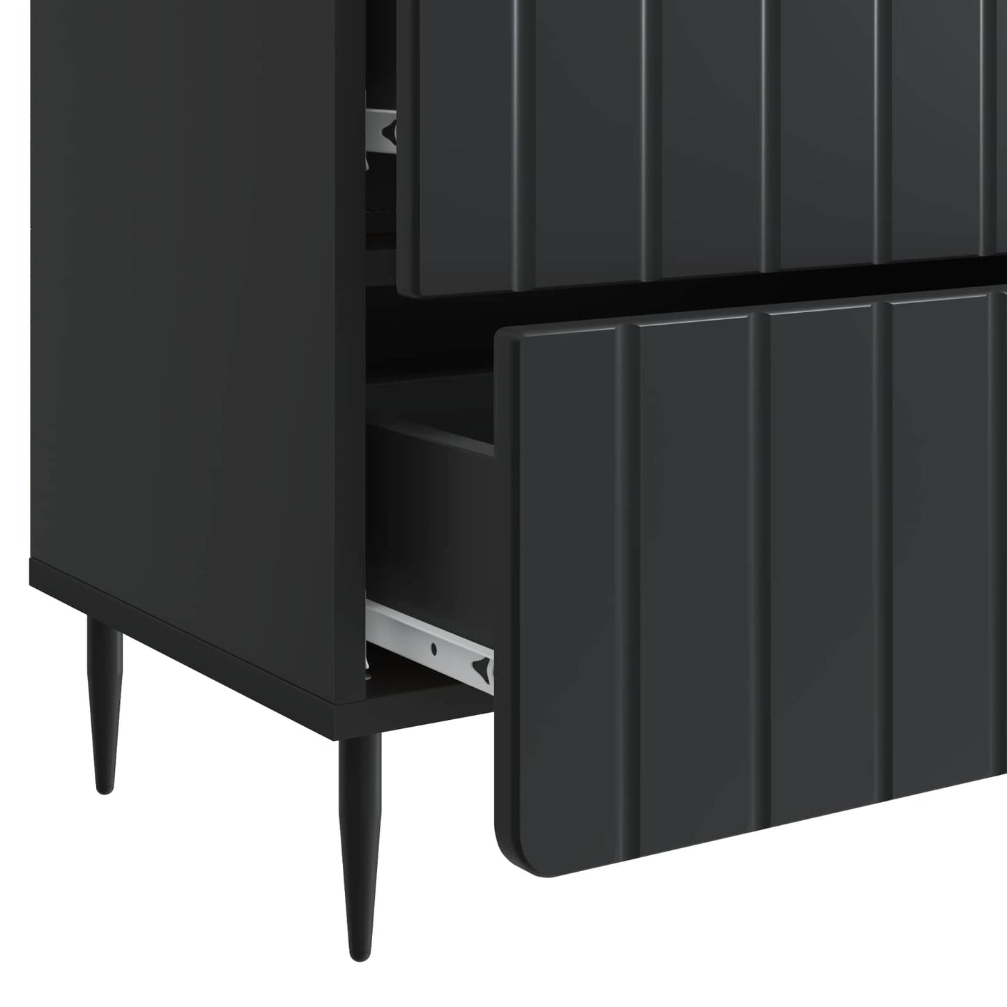 Nattbordskap med skuff Svart 62 x 34,5 x 49,5 cm Konstruert tre