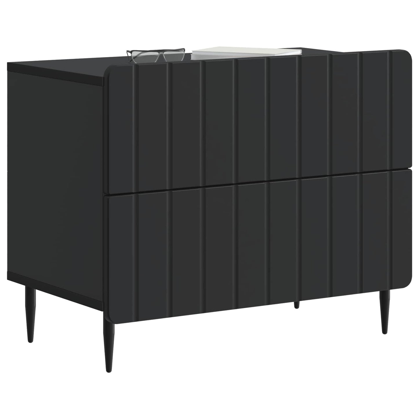 Nattbordskap med skuff Svart 62 x 34,5 x 49,5 cm Konstruert tre