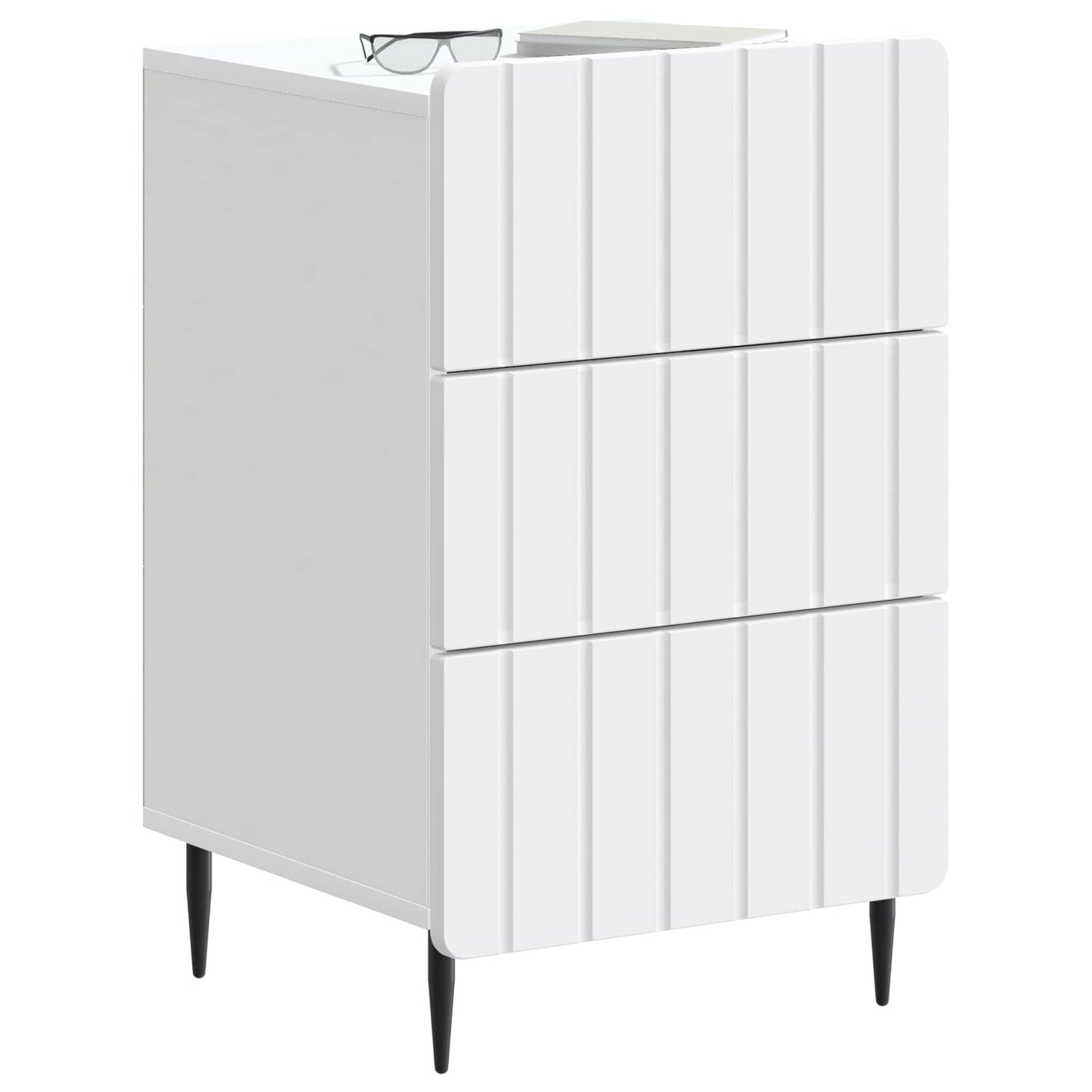 Nattbordskap med skuff Hvit 43x 41 x 68 cm Konstruert tre