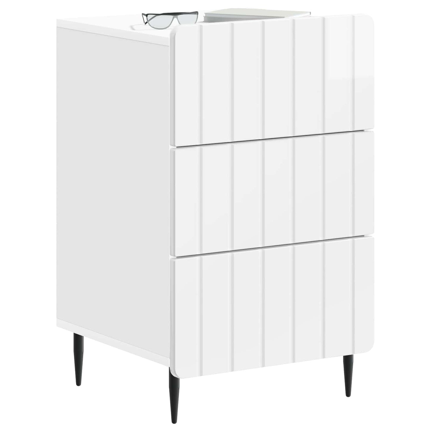 Nattbordskap Høgglans hvit 43x 41 x 68 cm Konstruert tre