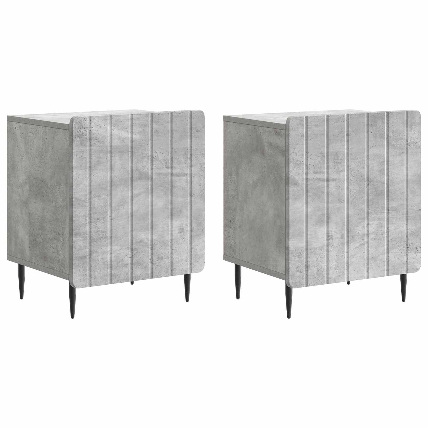 Nattbordskap 2 pcs Betonggrå 43 x 34,5 x 52 cm Konstruert tre