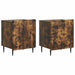 Nattbordskap 2 pcs Røkt Eik 43 x 34,5 x 52 cm Konstruert tre