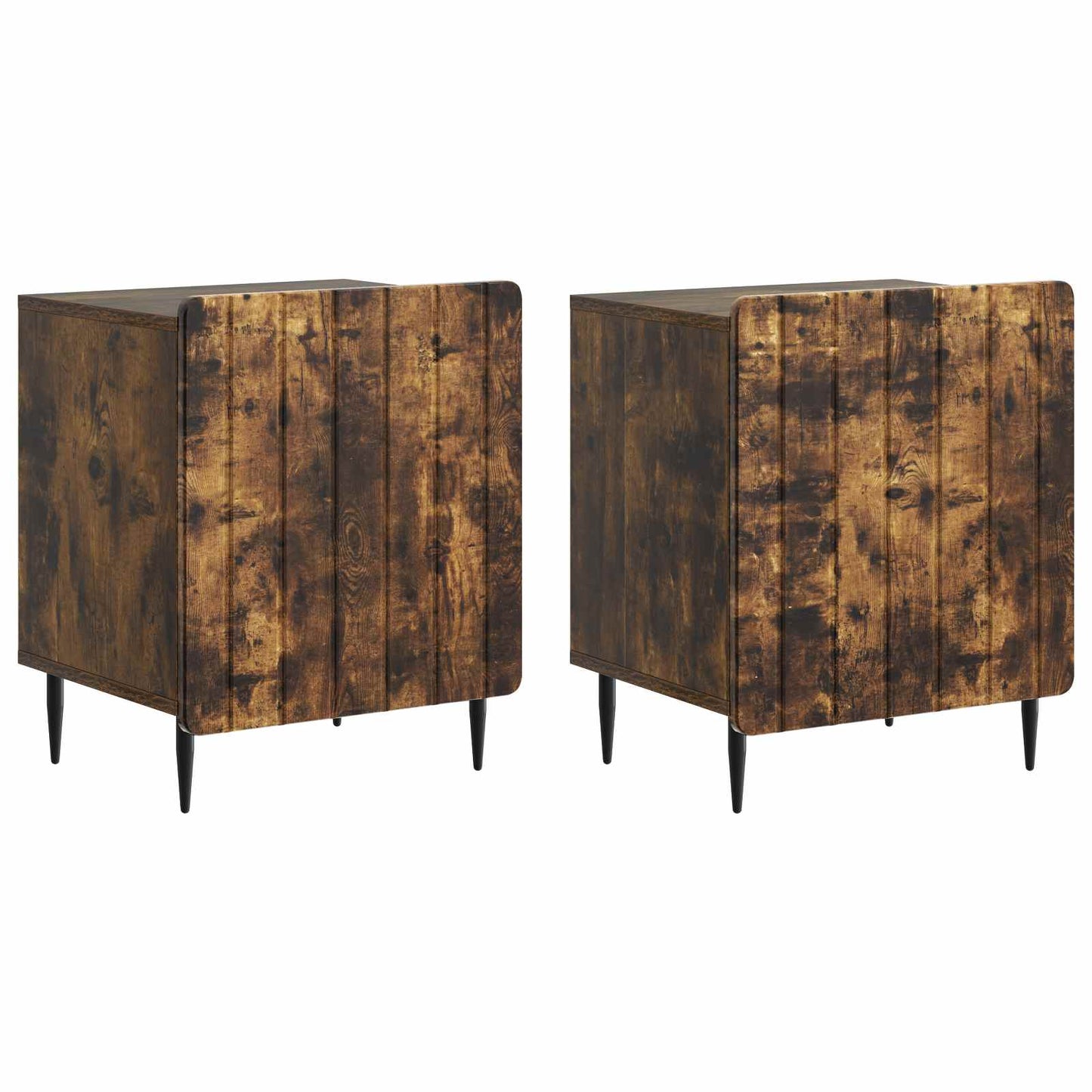 Nattbordskap 2 pcs Røkt Eik 43 x 34,5 x 52 cm Konstruert tre