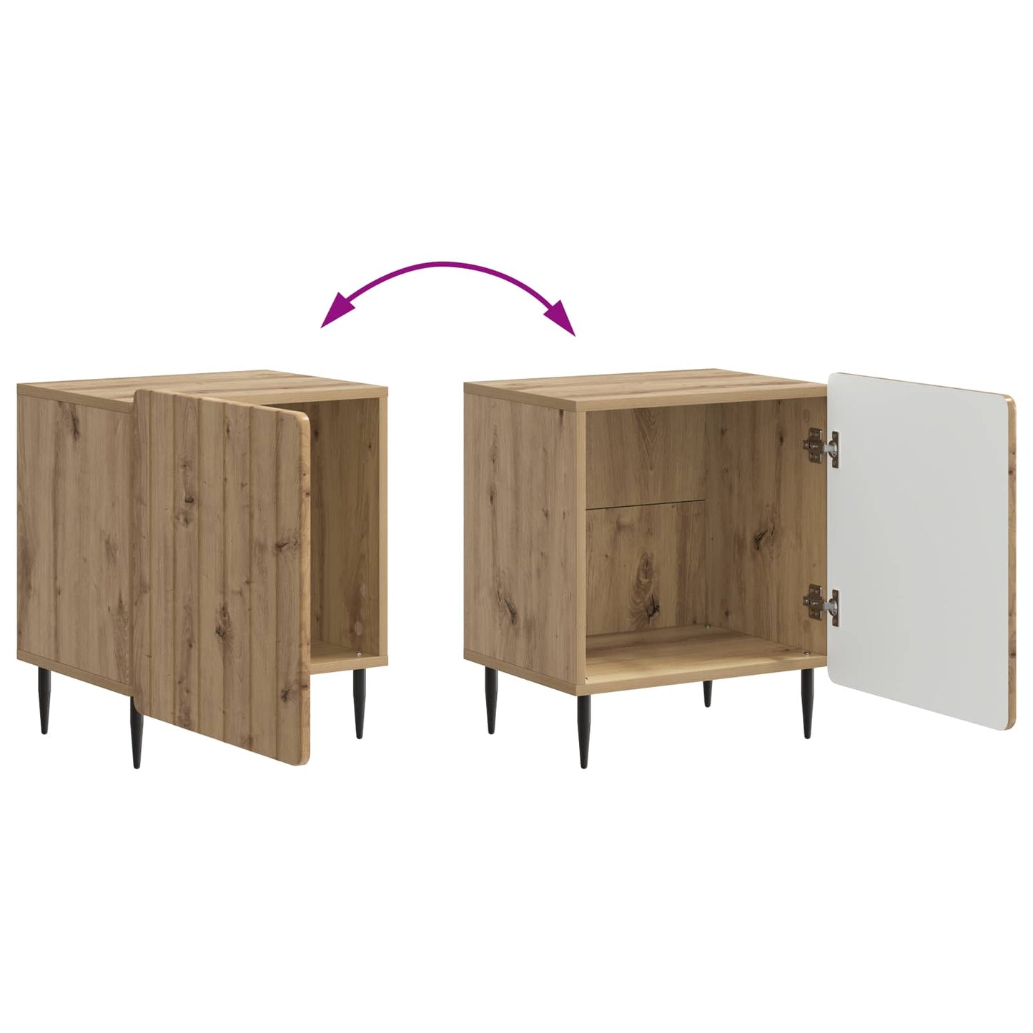 Nattbordskap Artisan eik 43 x 34,5 x 52 cm Konstruert tre