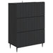 Skuffeskap Svart 66 x 34,5 x 92 cm Konstruert tre