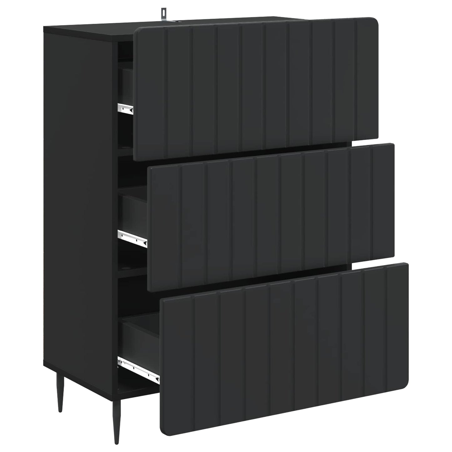 Skuffeskap Svart 66 x 34,5 x 92 cm Konstruert tre