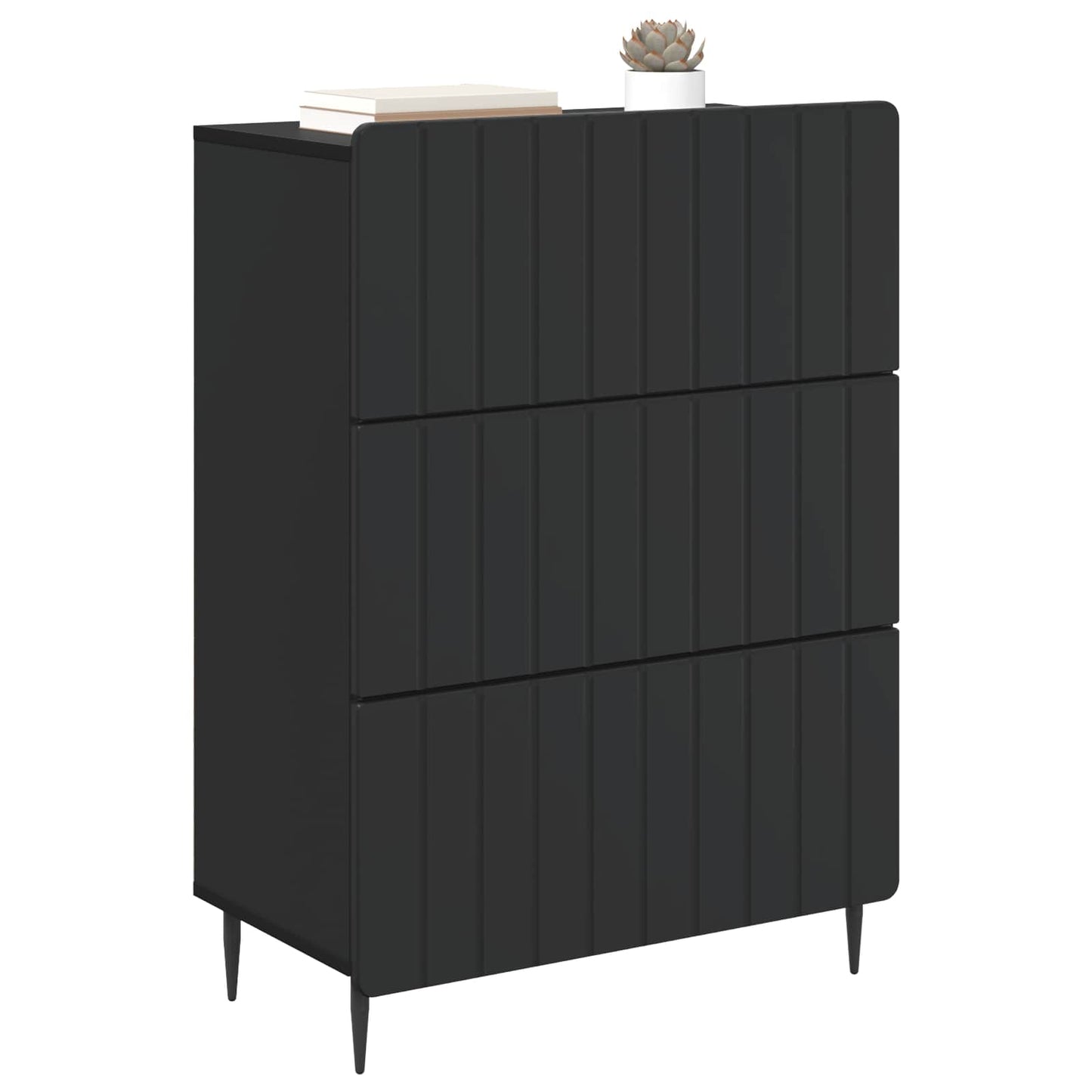 Skuffeskap Svart 66 x 34,5 x 92 cm Konstruert tre