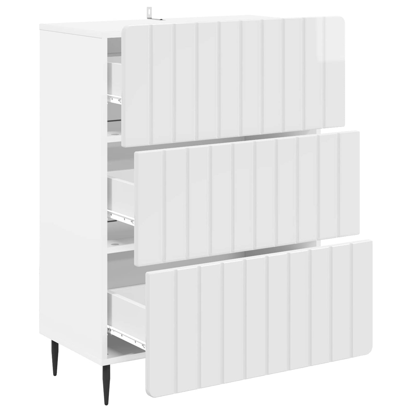Skuffeskap Høgglans hvit 66 x 34,5 x 92 cm Konstruert tre
