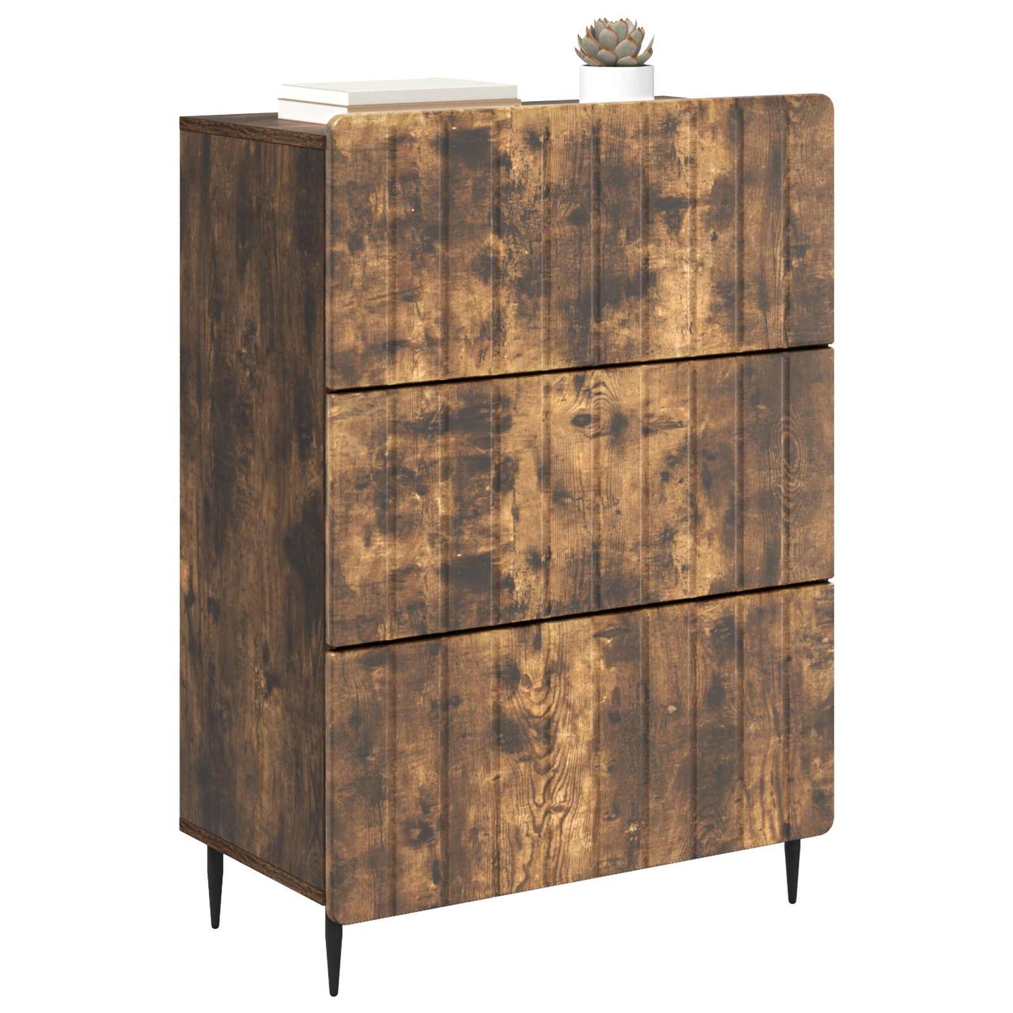 Skuffeskap Røkt Eik 66 x 34,5 x 92 cm Konstruert tre