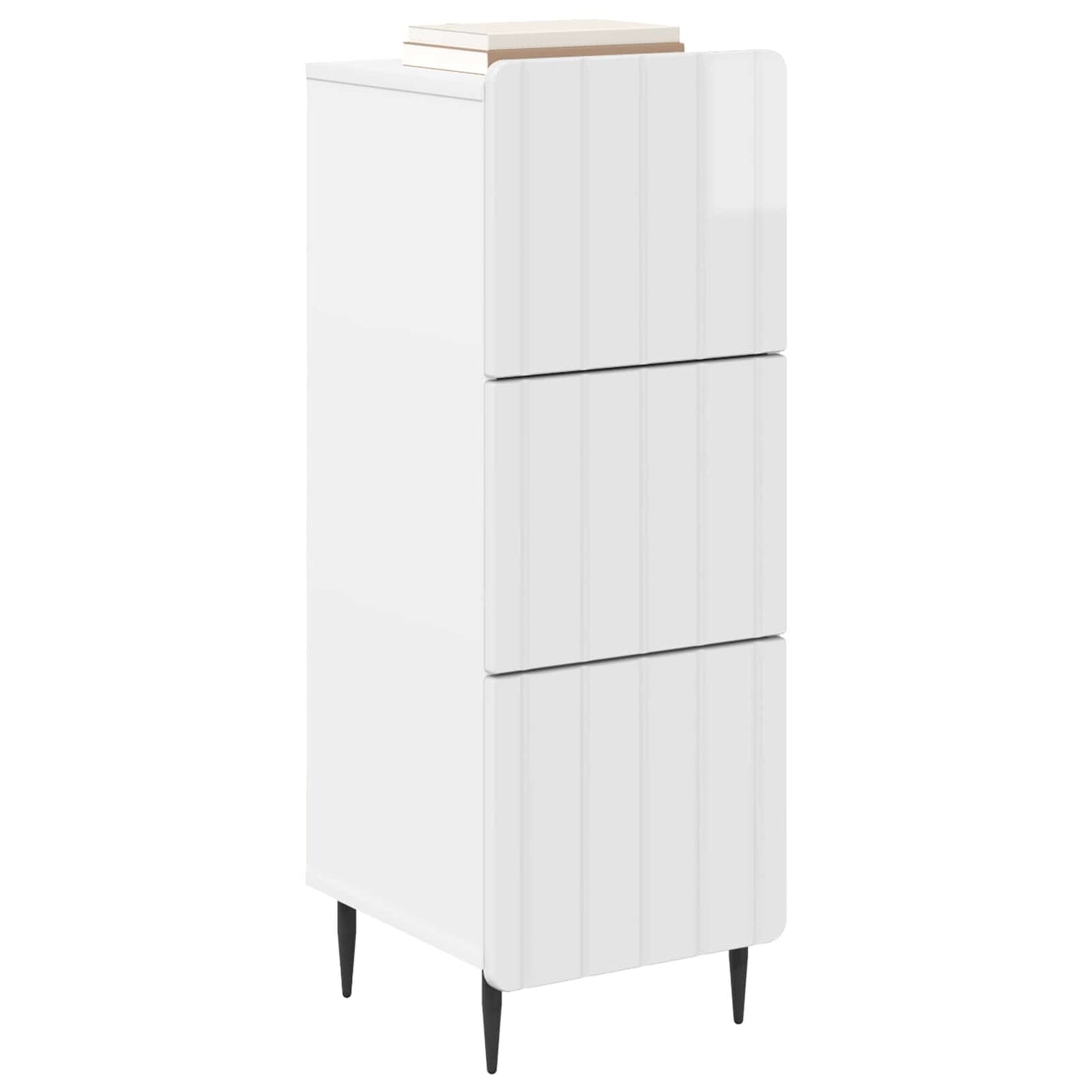 Skuffeskap Høgglans hvit 33 x 34,5 x 92 cm Konstruert tre