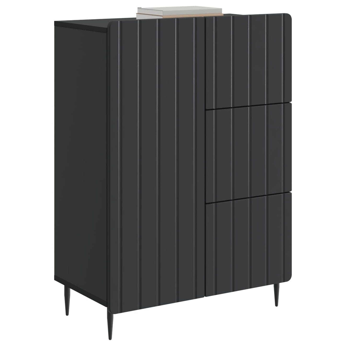 Serviesskap med skuff Svart 66 x 34,5 x 91,5 cm Konstruert tre