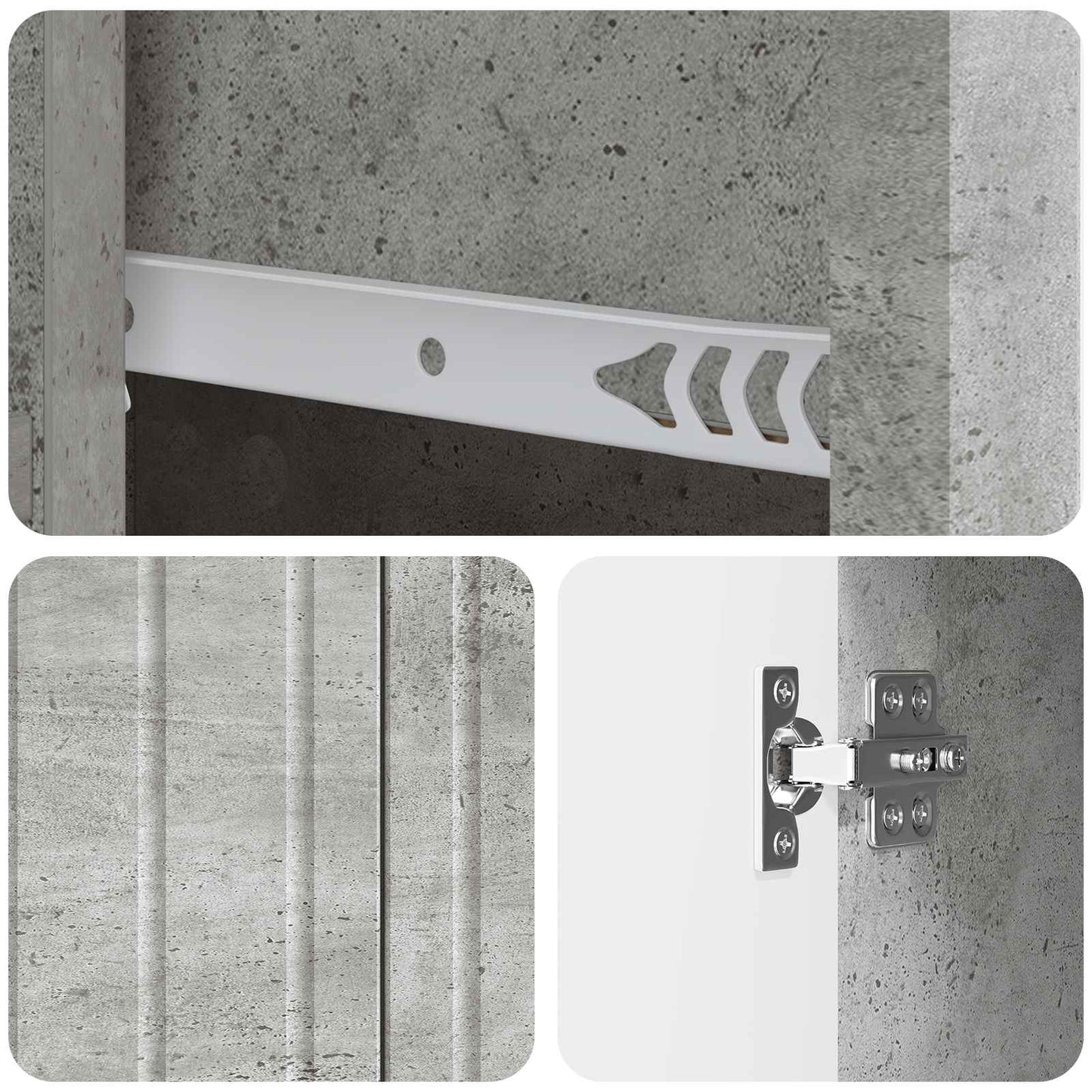 Serviesskap Betonggrå 66 x 34,5 x 91,5 cm Konstruert tre