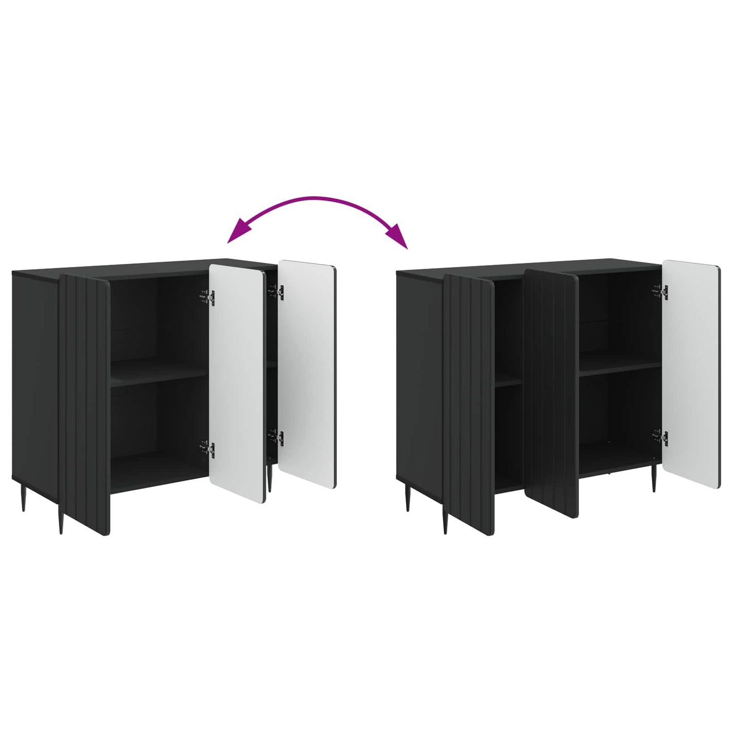 Serviesskap Svart 89 x 34,5 x 82 cm Konstruert tre