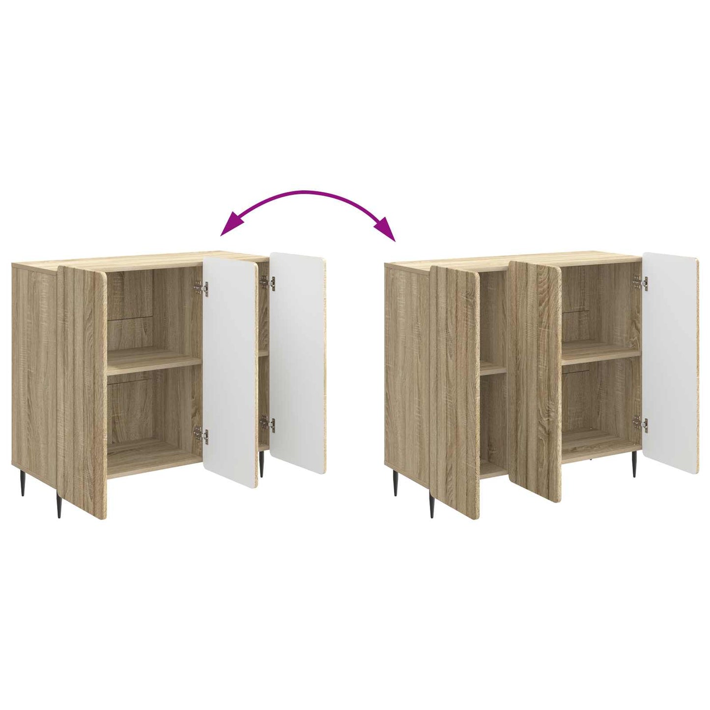 Serviesskap Sonoma eik 89 x 34,5 x 82 cm Konstruert tre