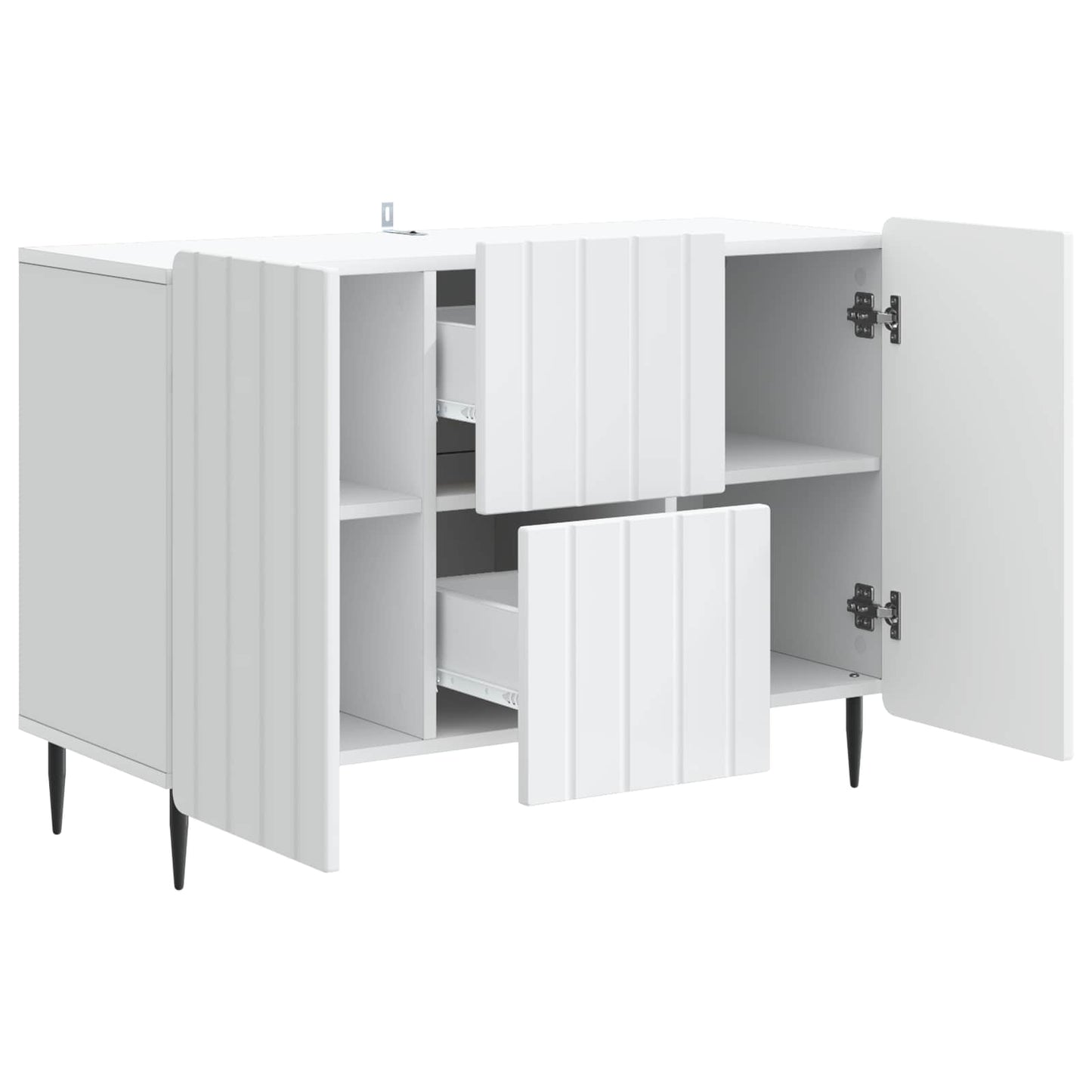 Serviesskap med skuff Hvit 89 x 34,5 x 62 cm Konstruert tre