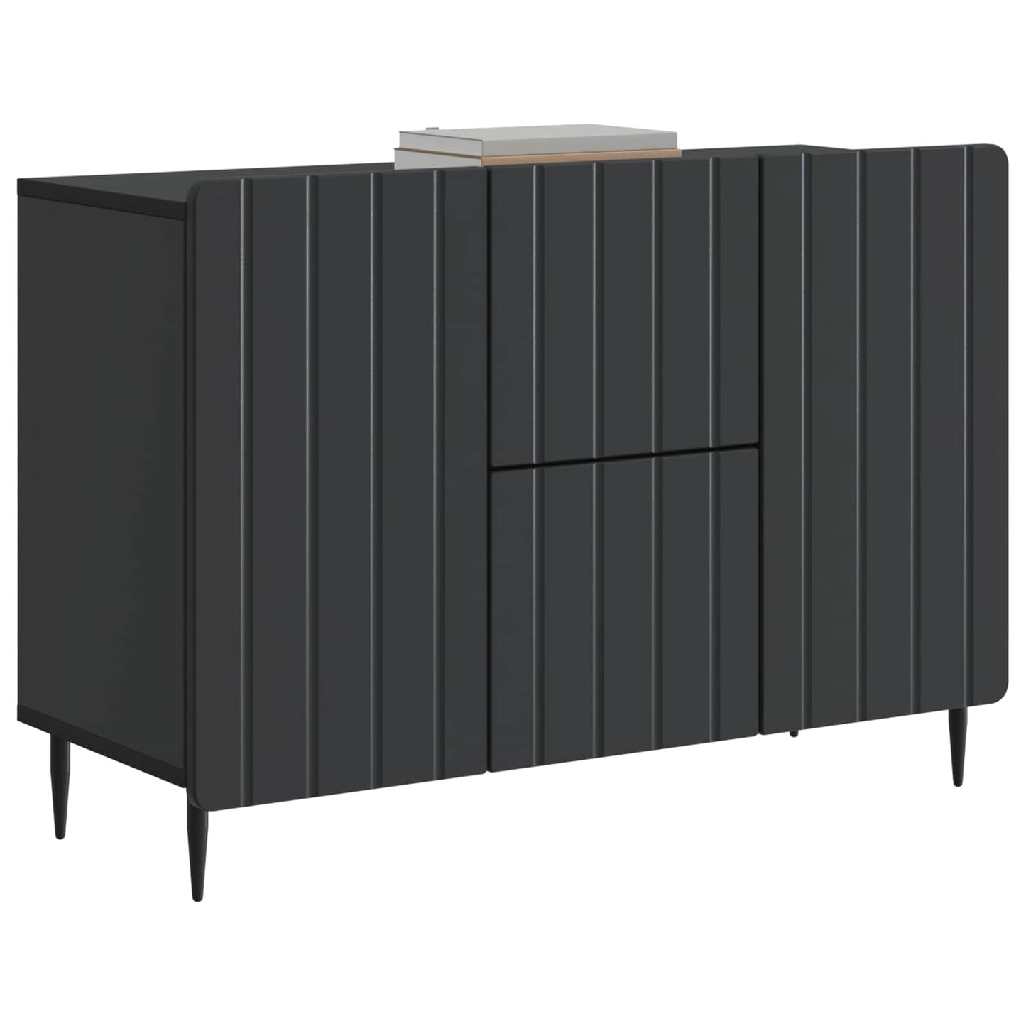 Serviesskap med skuff Svart 89 x 34,5 x 62 cm Konstruert tre