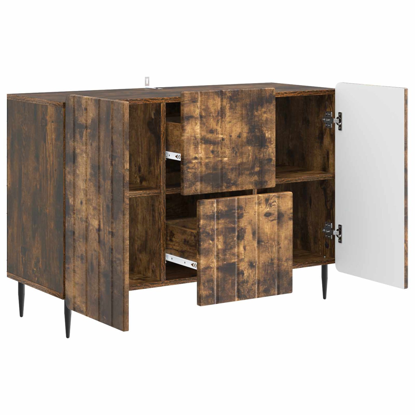 Serviesskap med skuff Røkt Eik 89 x 34,5 x 62 cm Konstruert tre