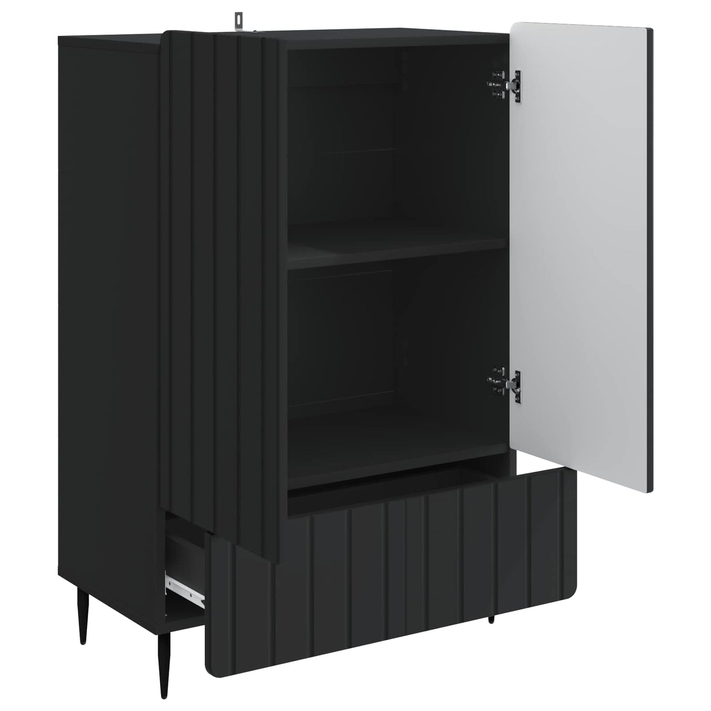 Serviesskap med skuff Svart 66 x 34,5 x 97 cm Konstruert tre