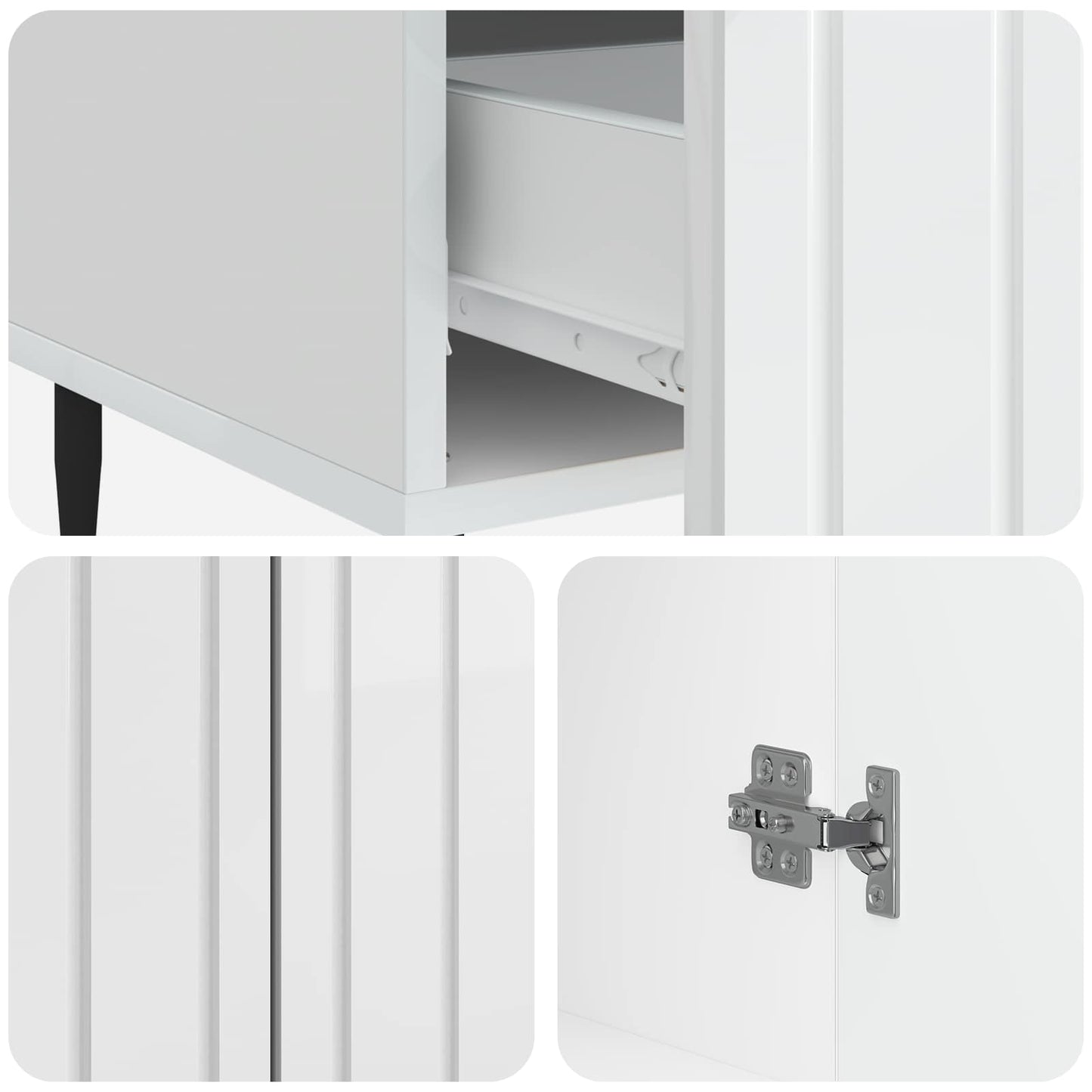 Serviesskap Høgglans hvit 66 x 34,5 x 97 cm Konstruert tre