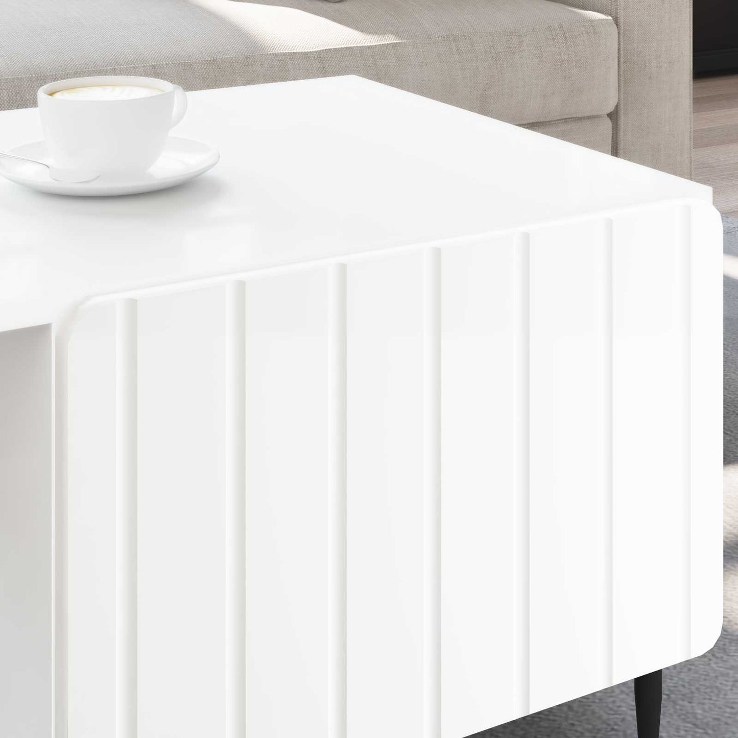Kaffebord Hvit 90 x 50 x 40 cm Konstruert tre