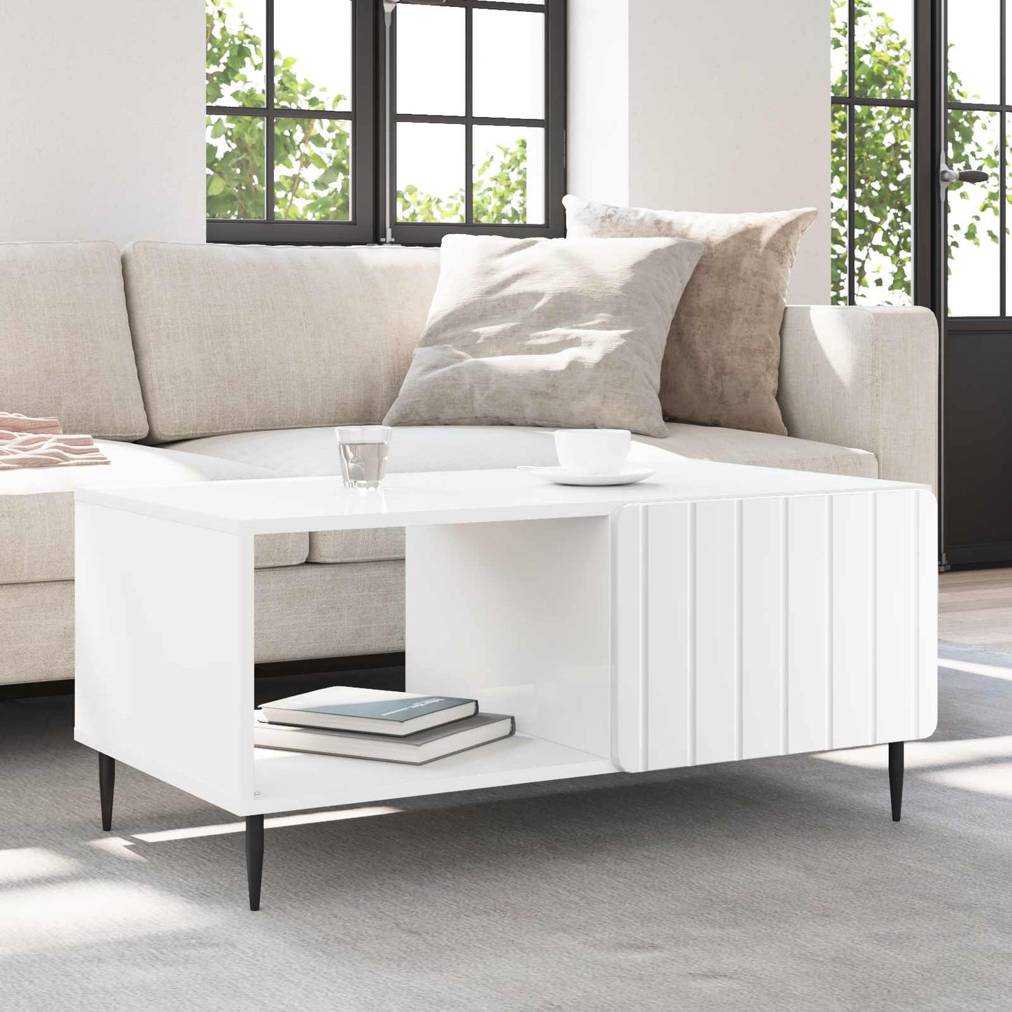 Kaffebord Hvit 90 x 50 x 40 cm Konstruert tre