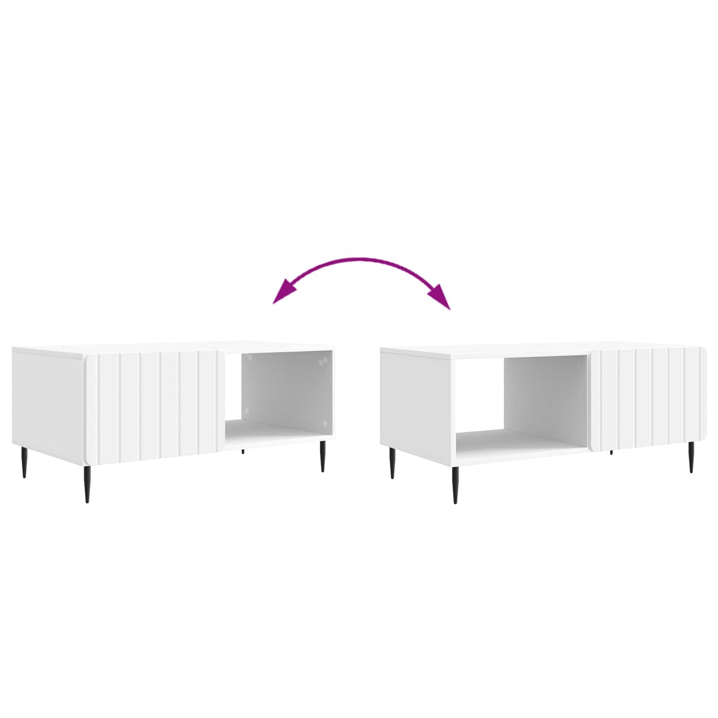 Kaffebord Hvit 90 x 50 x 40 cm Konstruert tre