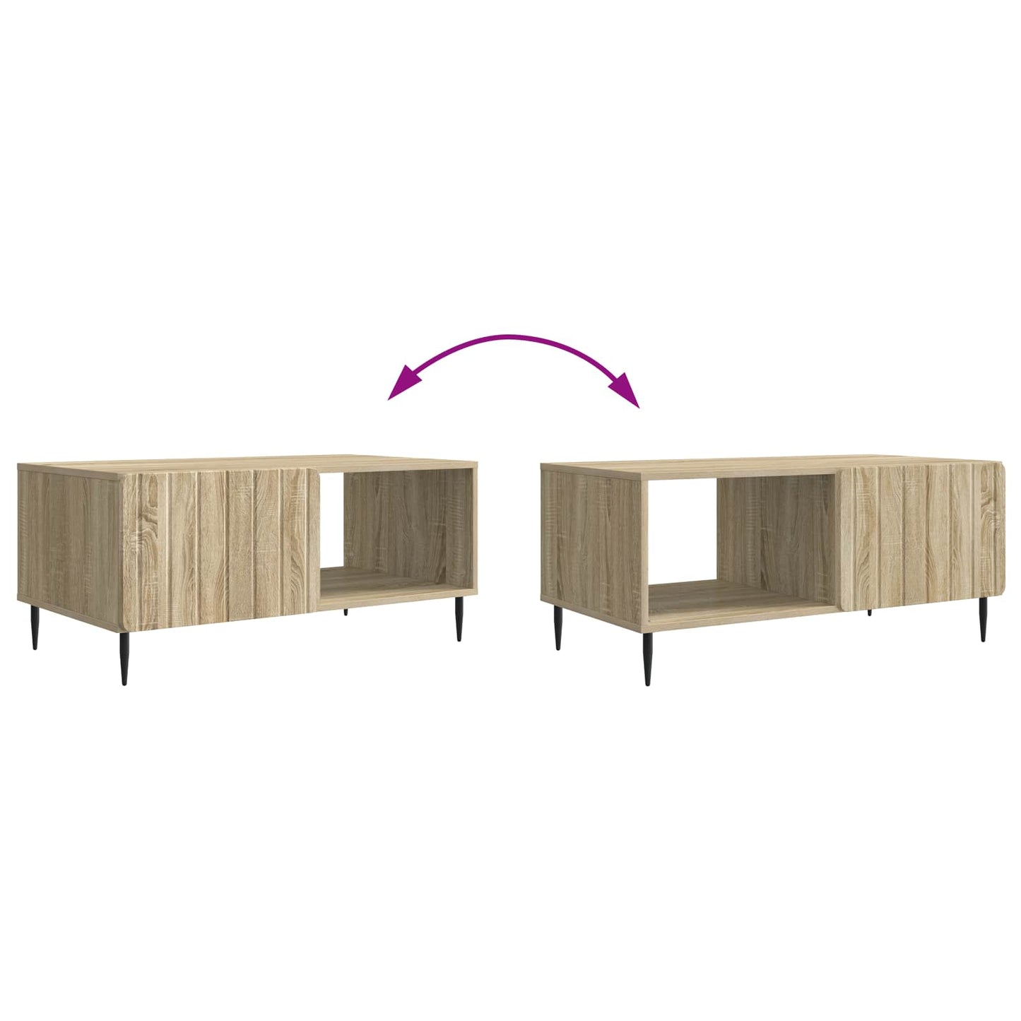 Kaffebord Sonoma eik 90 x 50 x 40 cm Konstruert tre