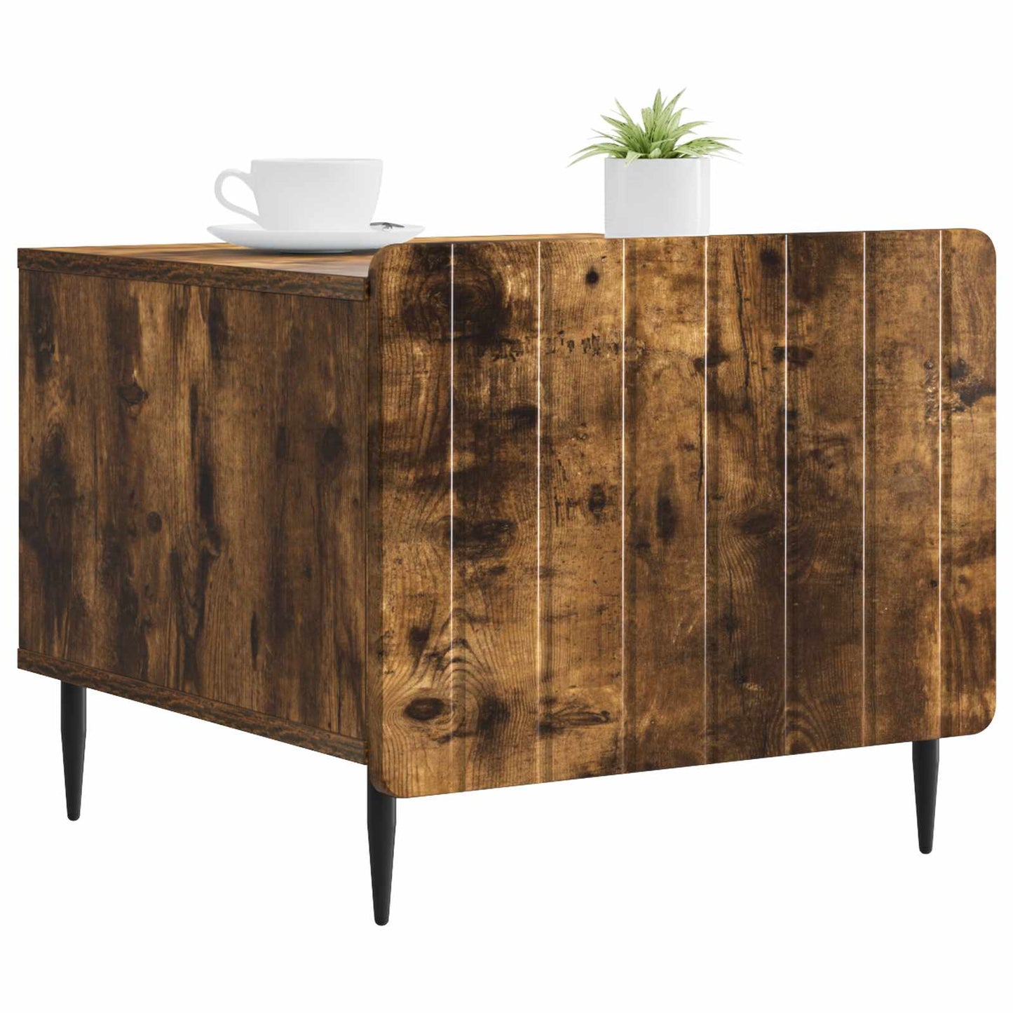 Kaffebord med skuff Røkt Eik 49 x 50 x 42 cm Konstruert tre
