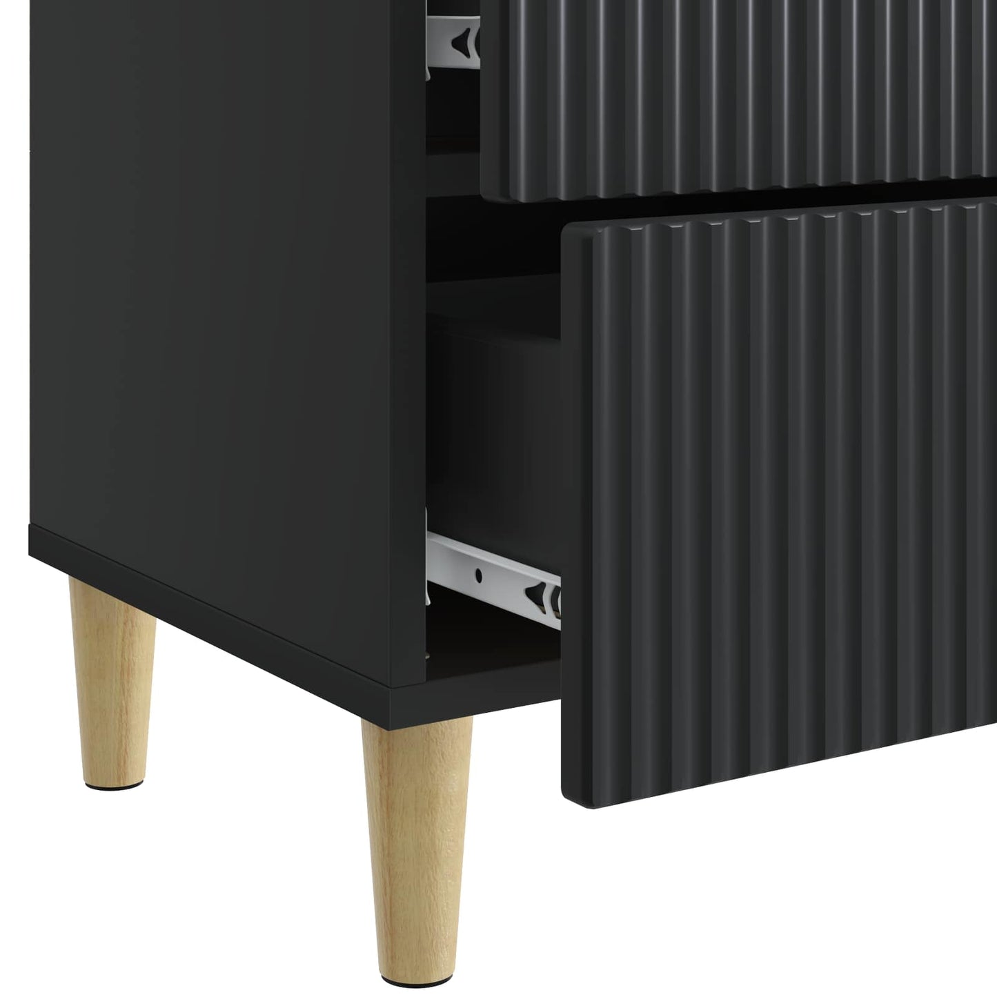 Nattbordskap 2 pcs Svart 43 x 34,5 x 48 cm Konstruert tre