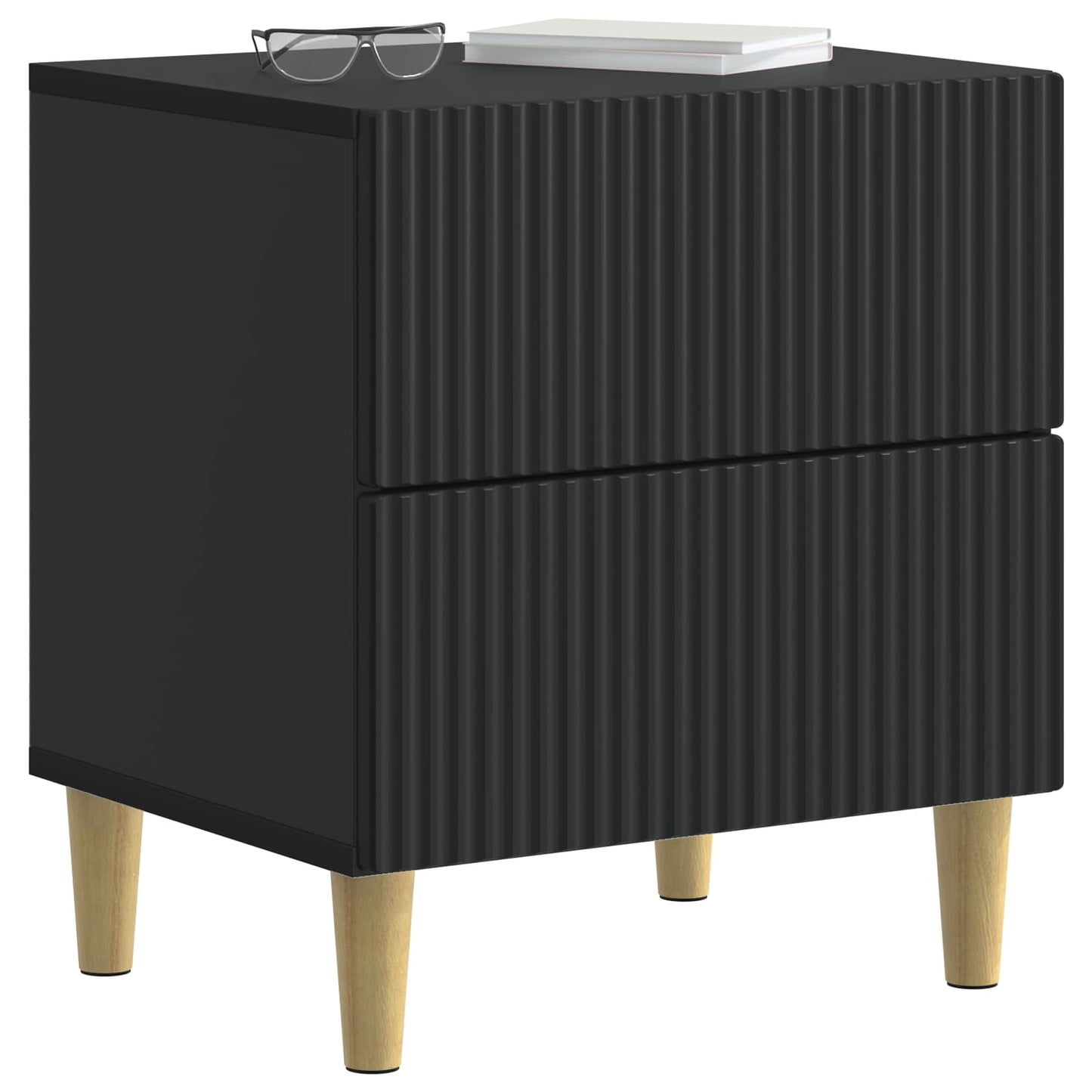 Nattbordskap 2 pcs Svart 43 x 34,5 x 48 cm Konstruert tre