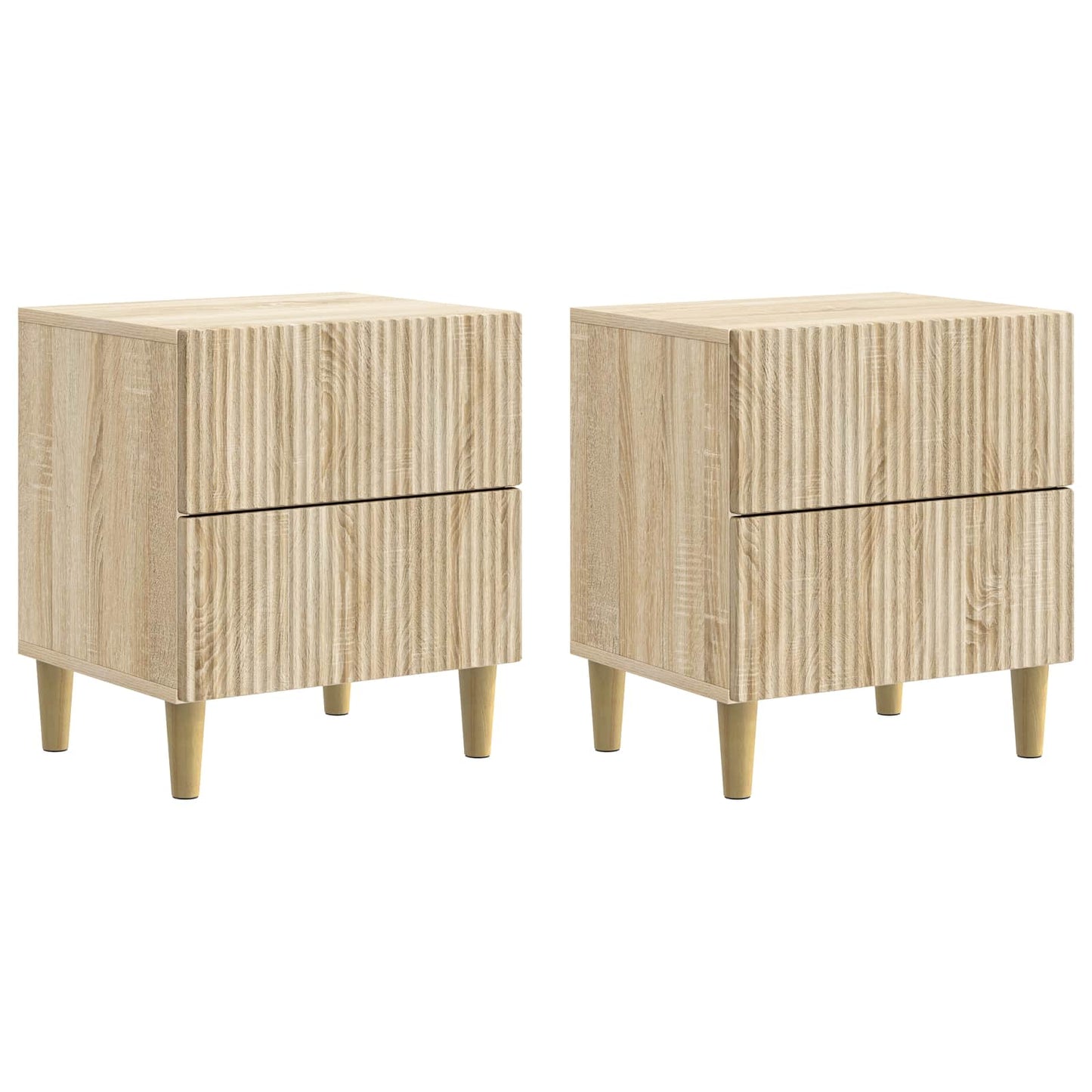 Nattbordskap 2 pcs Sonoma eik 43 x 34,5 x 48 cm Konstruert tre