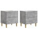 Nattbordskap 2 pcs Betonggrå 43 x 34,5 x 48 cm Konstruert tre