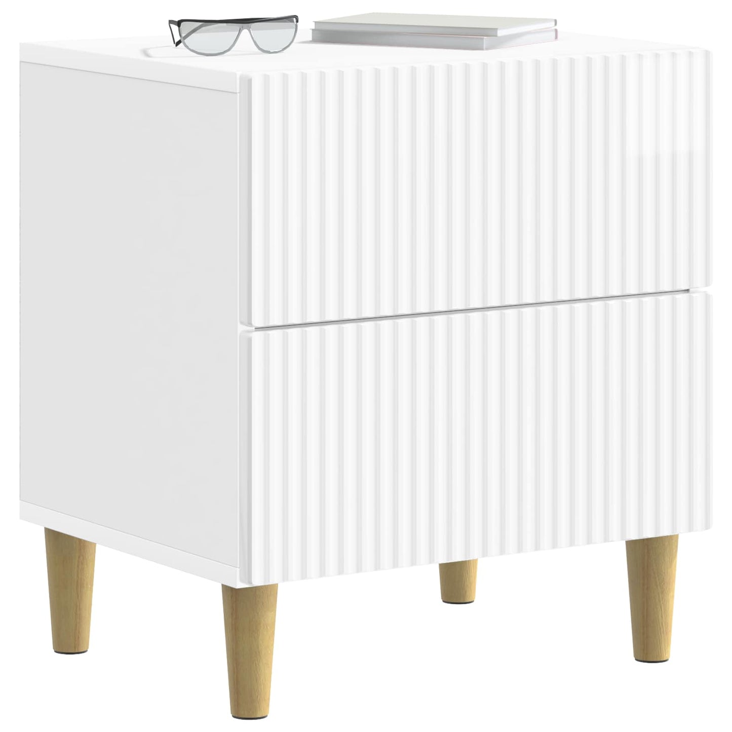 Nattbordskap Høgglans hvit 43 x 34,5 x 48 cm Konstruert tre