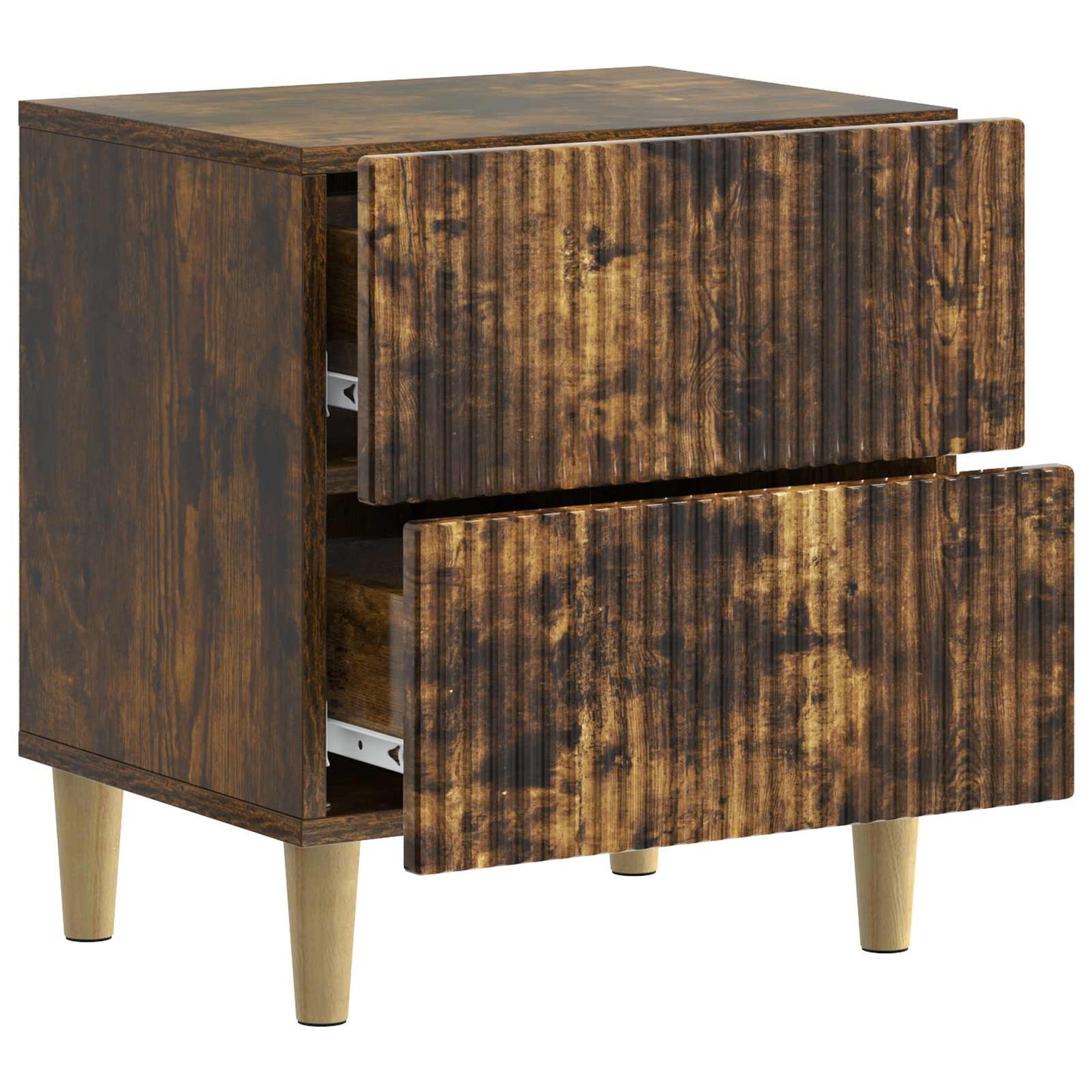 Nattbordskap 2 pcs Røkt Eik 43 x 34,5 x 48 cm Konstruert tre