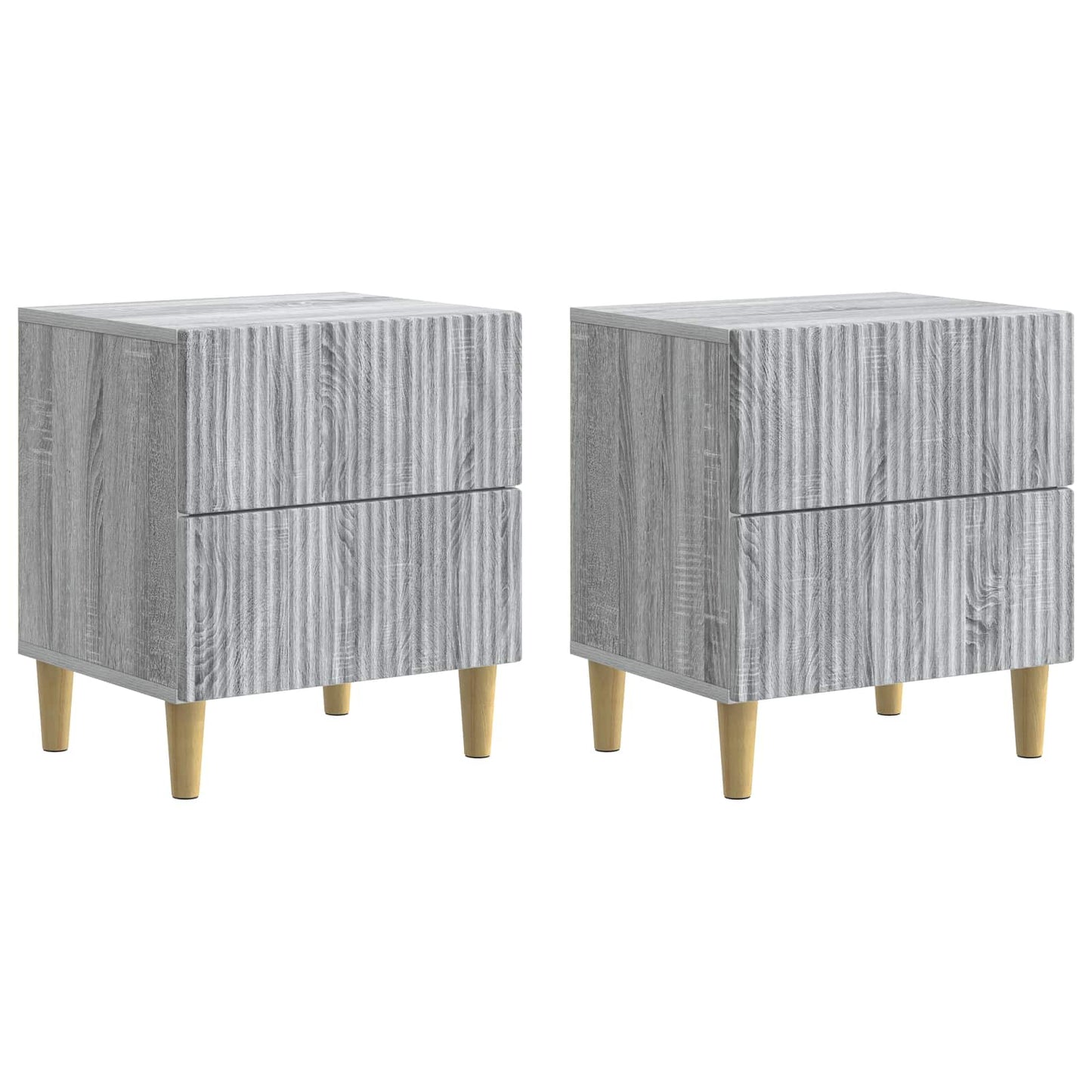 Nattbordskap 2 pcs Grå sonoma 43 x 34,5 x 48 cm Konstruert tre