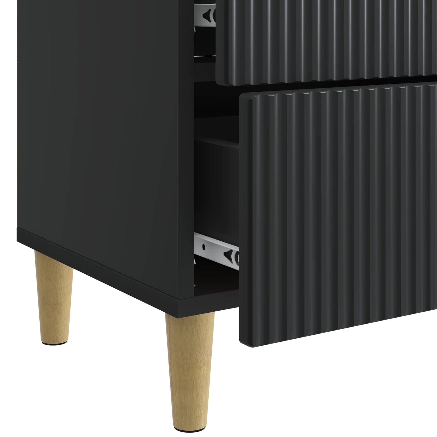 Nattbordskap med skuff Svart 62 x 34,5 x 48 cm Konstruert tre