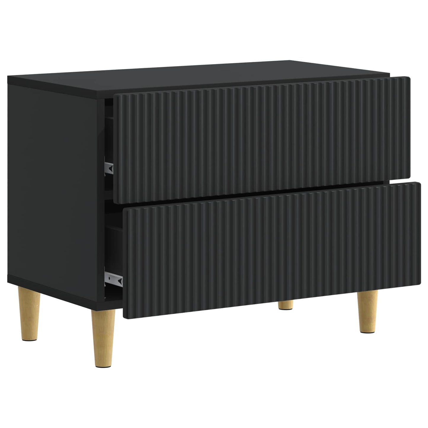 Nattbordskap med skuff Svart 62 x 34,5 x 48 cm Konstruert tre