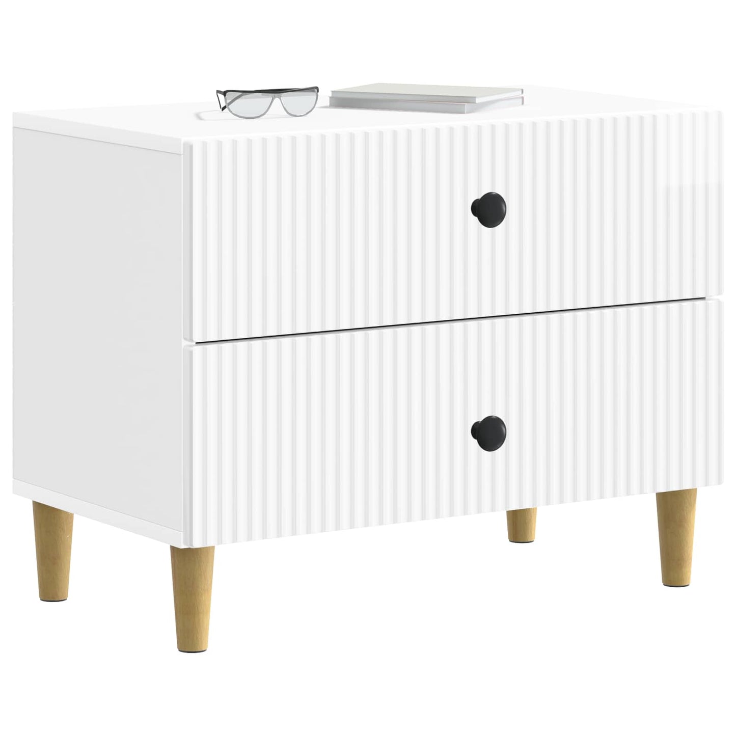 Nattbordskap Høgglans hvit 62 x 34,5 x 48 cm Konstruert tre